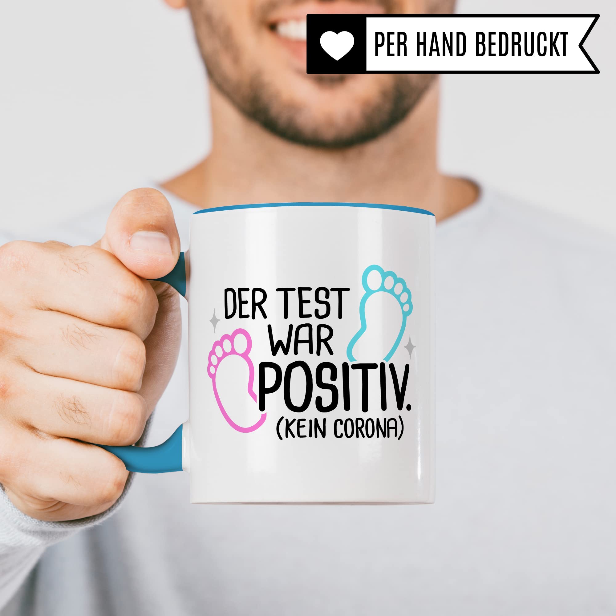 Schwangerschaft Tasse, Der Test war positiv, werdende Mama Geschenk Schwanger Freundin Papa Vater Geschenke für Opa Opa Schwester Bruder schöner Spruch Kaffee-Becher