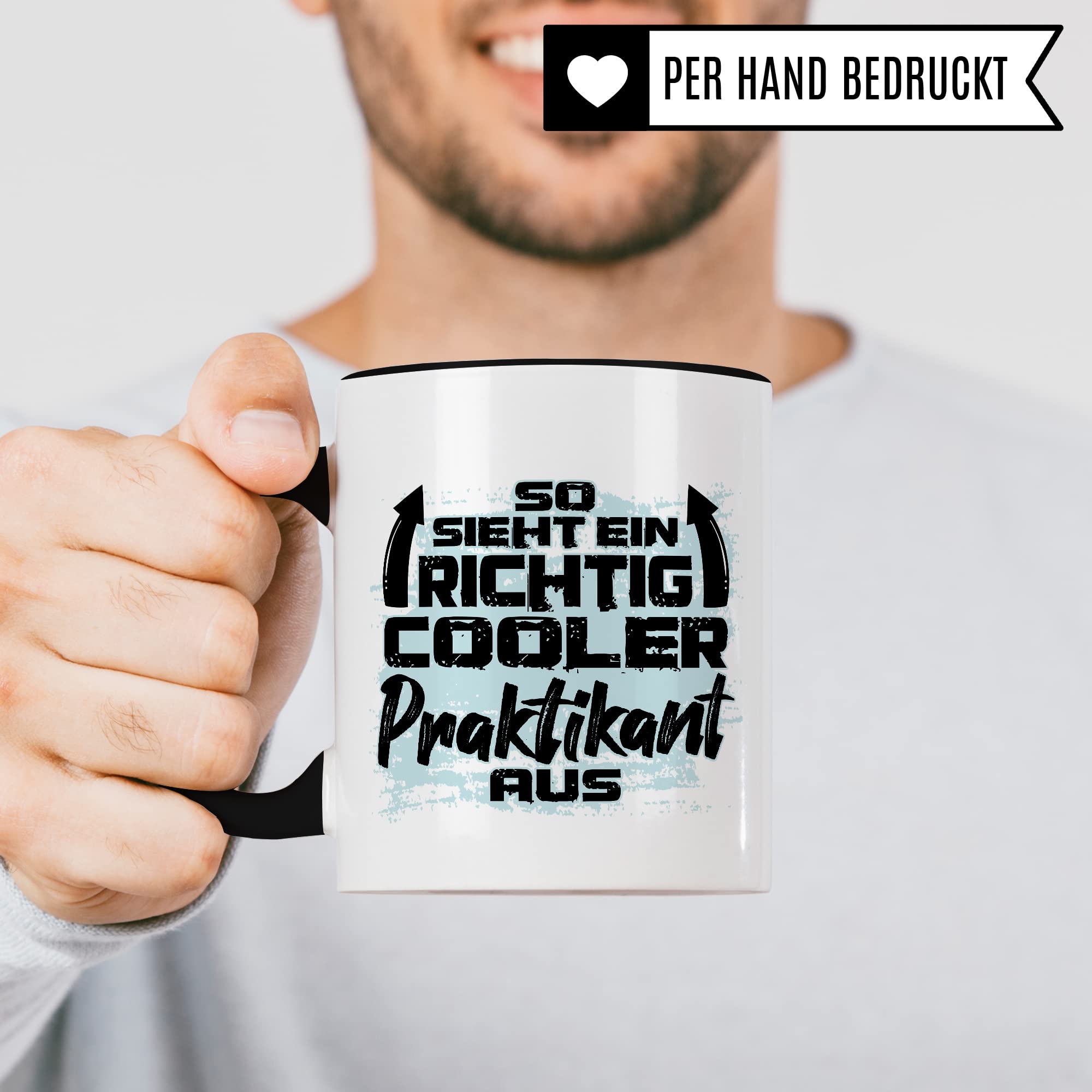 Praktikant Tasse, So sieht ein richtig cooler Praktikant aus Geschenkidee begonnenes/abgeschlossenes Praktikum Begrüßung Abschied Geschenk Praktikanten Lehrling Azubi Kaffee-Becher