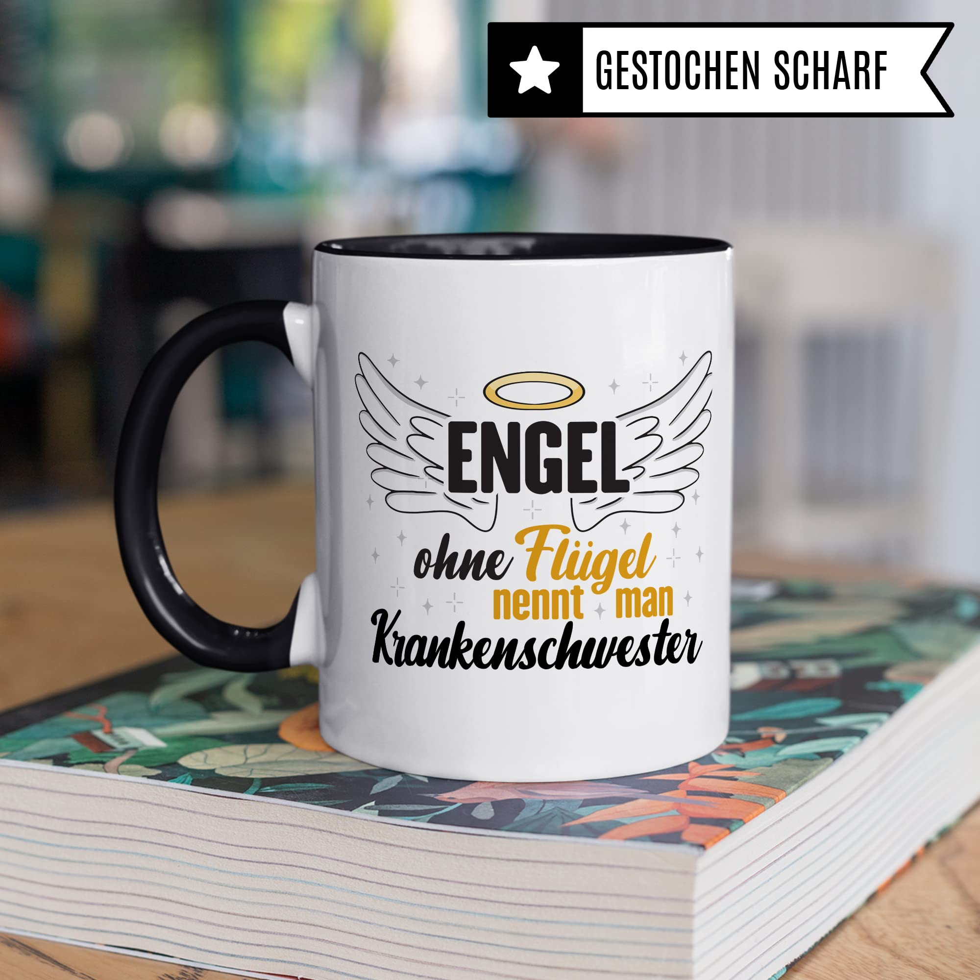 Krankenschwester Tasse, Engel ohne Flügel nennt man Krankenschwester, Krankenschwester Geschenk Medizinische Fachangestellte Arzthelferin Kaffee-Becher