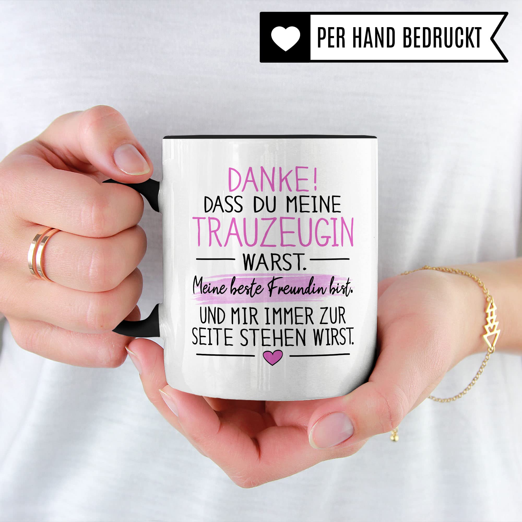 Trauzeugin Tasse DANKE! Dass du meine Trauzeugin warst Spruch Geschenk DankeschönTrauzeugin süßes Motiv schöne Geschenkidee Kaffeetasse Teebecher Hochzeit Dankesgeschenk