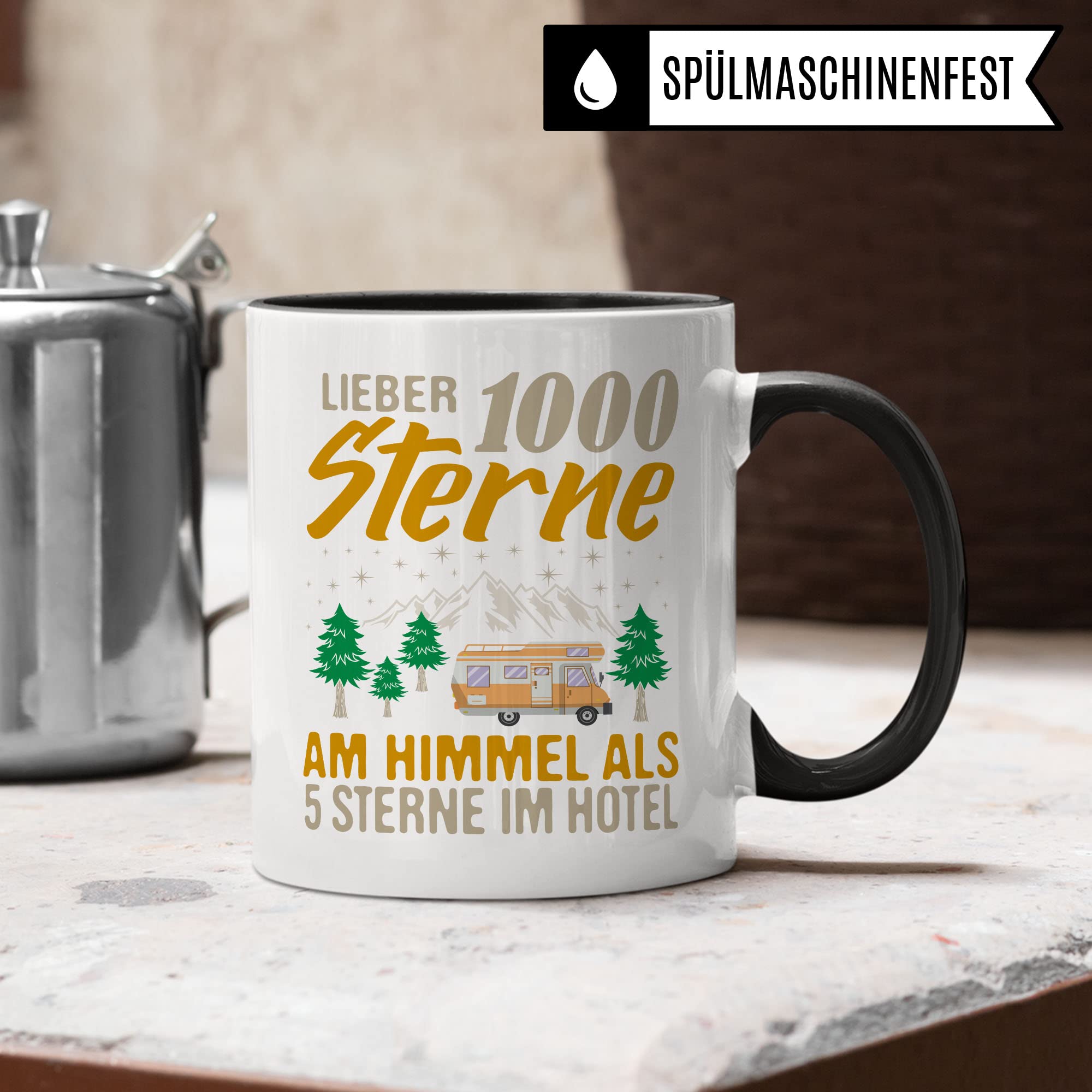 Camper Tasse Geschenkidee Camping Kaffeetasse Humor Witz Geschenk für Traveler Kaffeebecher Wohnmobil Becher