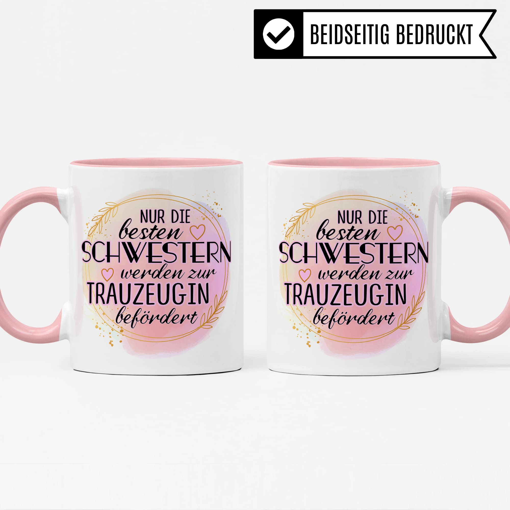 Trauzeugin fragen Tasse Nur die besten Freundinnen werden zur Trauzeugin befördert Spruch Geschenk Trauzeugin süßes Trauzeugin-Motiv schöne Geschenkidee Kaffeetasse Teebecher Hochzeit Kaffee-Becher