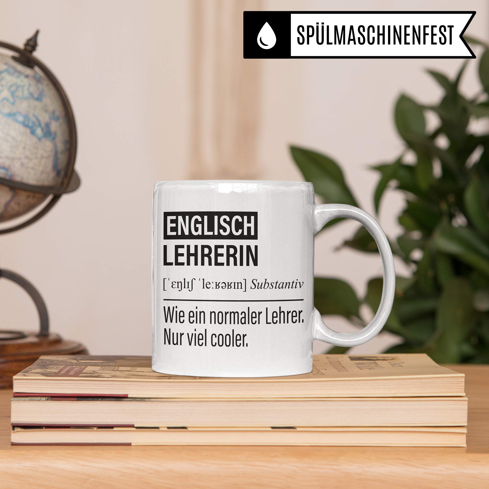 Englisch Lehrerin Tasse, Geschenk für Englischlehrerin, Kaffeetasse Geschenkidee Lehrerin, Kaffeebecher Lehramt Schule Englisch Unterricht Witz