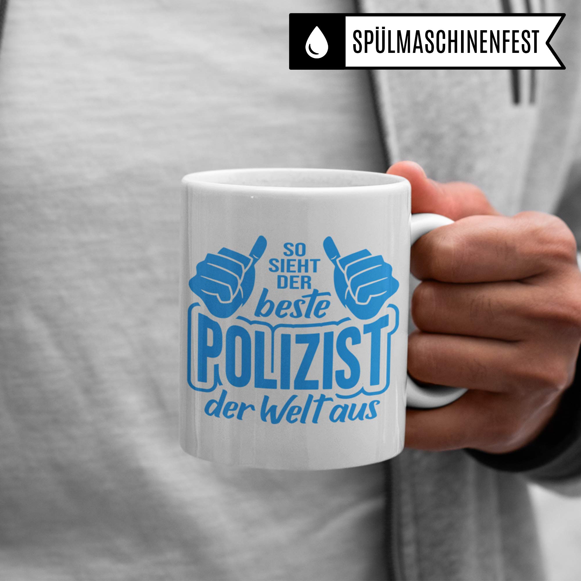 Pagma Druck Polizei Tasse, Polizist Geschenk lustig, Becher Geschenkidee für Polizisten Kaffeetasse, Ausbildung Streifenpolizist Kriminalpolizist Beamter Police Kaffeebecher lustig