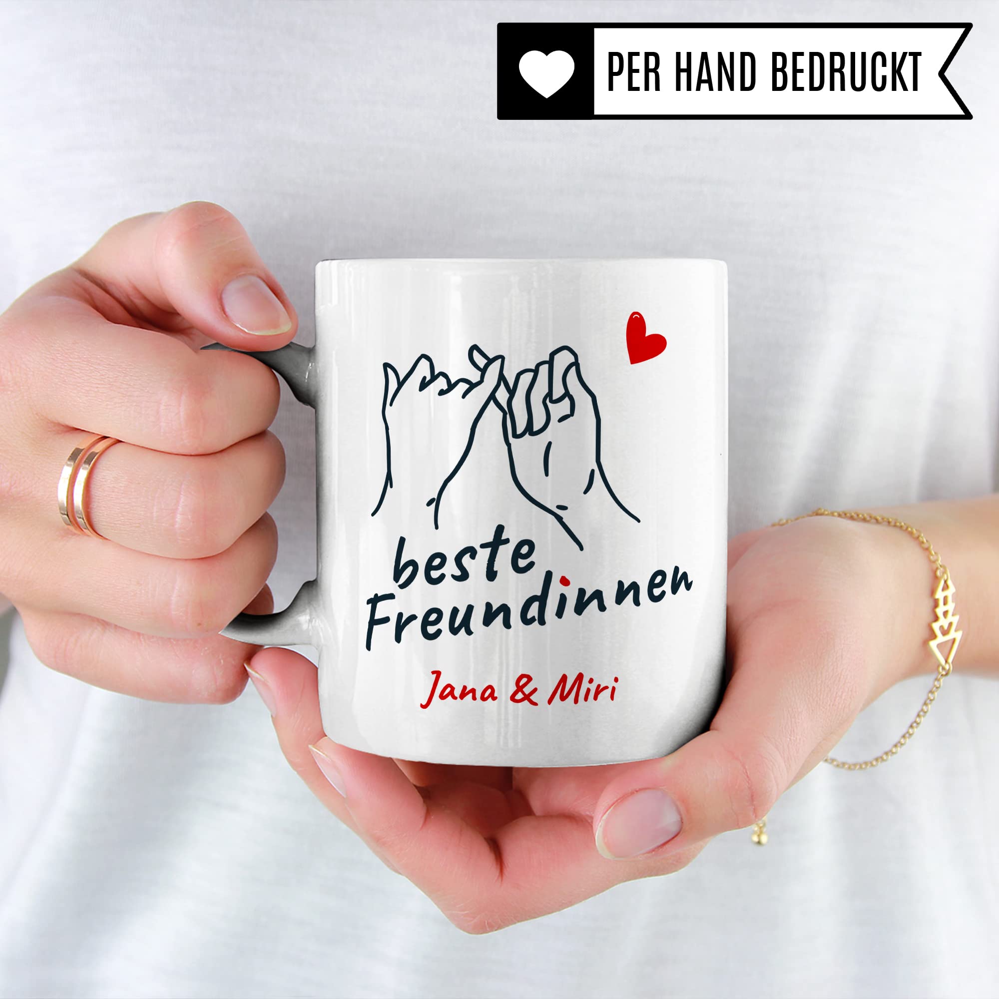 Beste Freundinnen Tasse personalisierbar Custom Freundin Kaffeetasse BFF Kaffee-Becher Frauen Geschenk-Idee Freundschaft persönlich