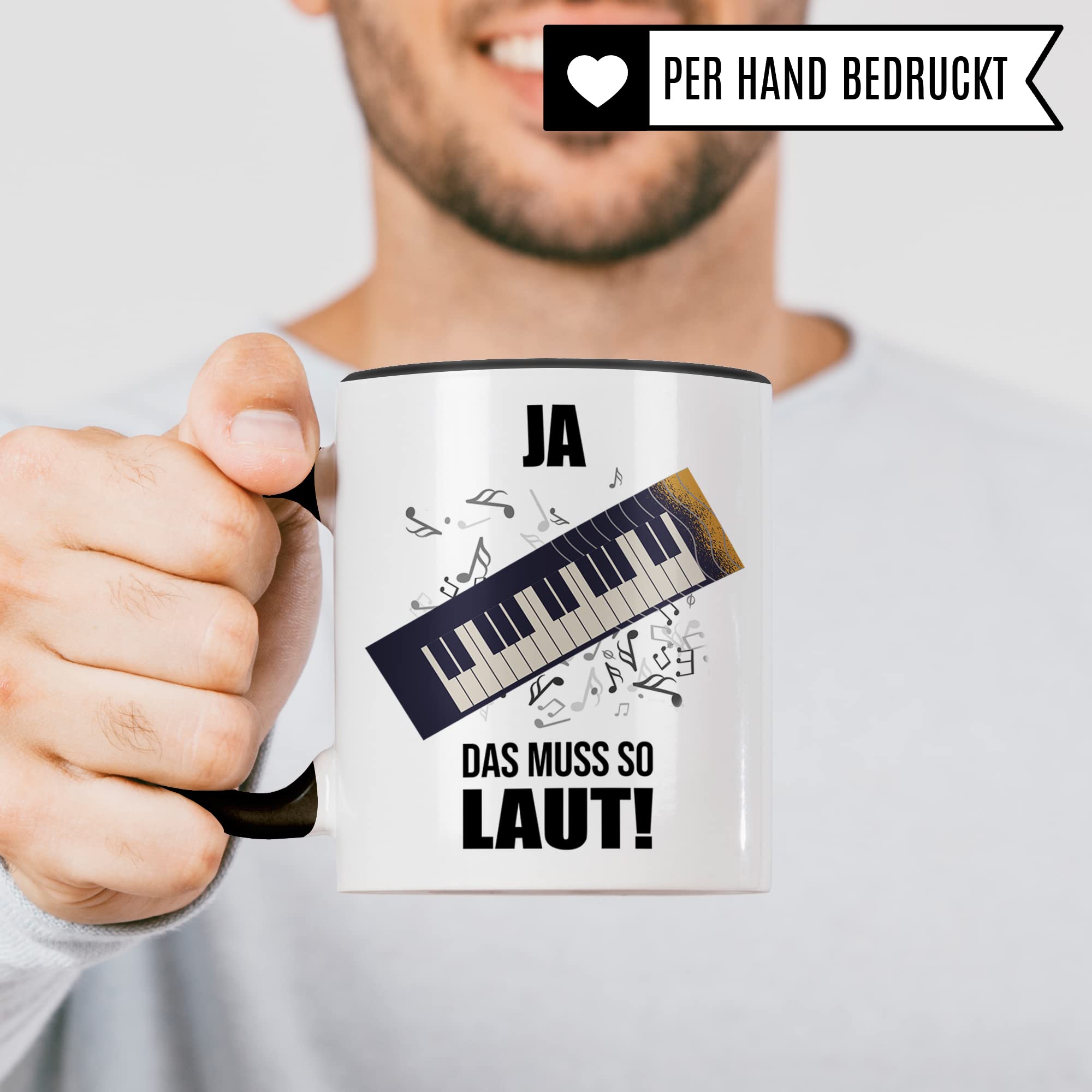 Keyboard Tasse - Musik Geschenk für Keyboarder Keyboarderin - Kaffeetasse Musiker Keyboardspieler - Instrument Geschenkideen Becher Piano Synthesizer Spruch Kaffeebecher