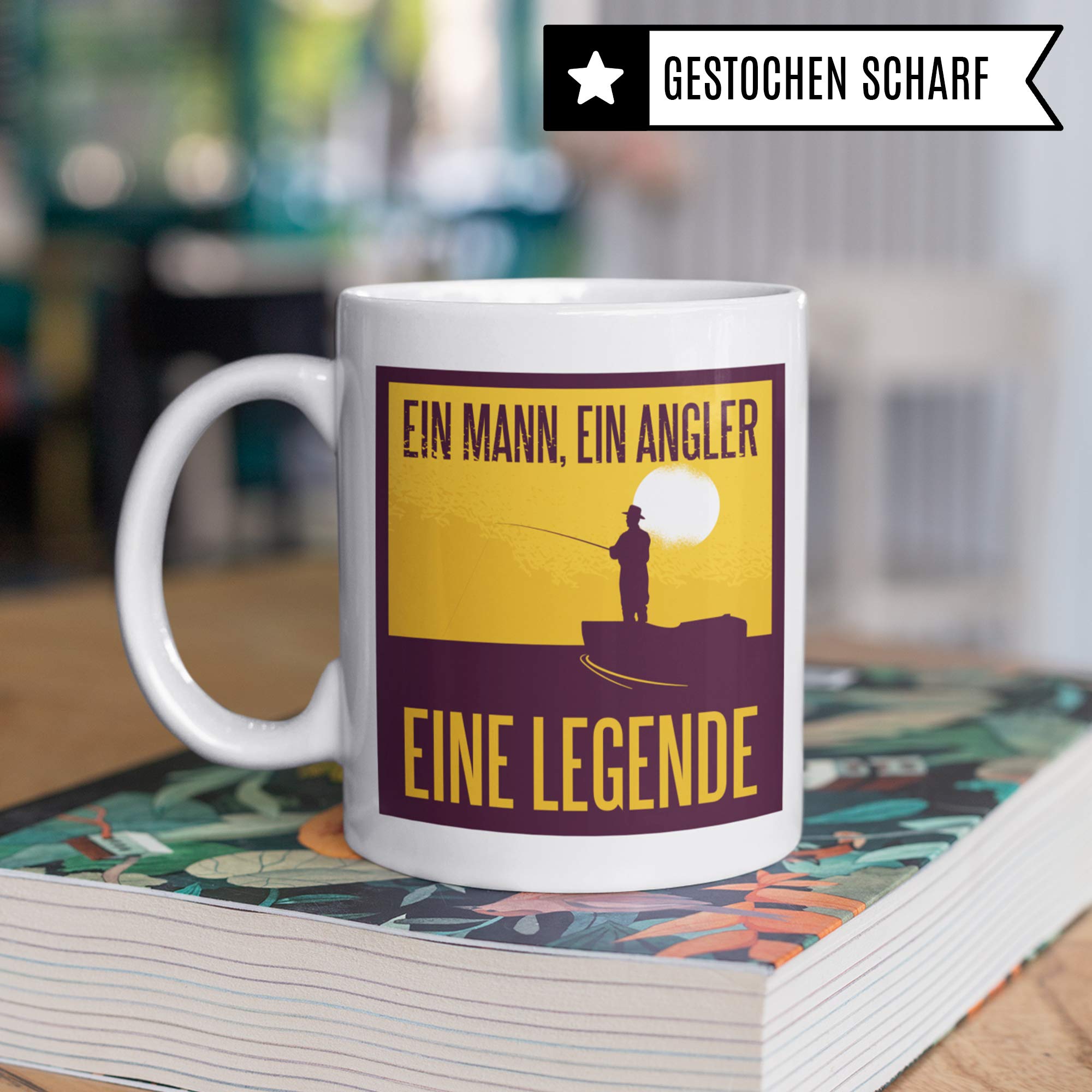 Pagma Druck Tasse Angel, lustige Geschenke für Angler, Angeln Becher Fischen Fisch Angelrute Männer Kaffeebecher, Kaffeetasse Geschenke für Fischer, Kaffeebecher Spruch