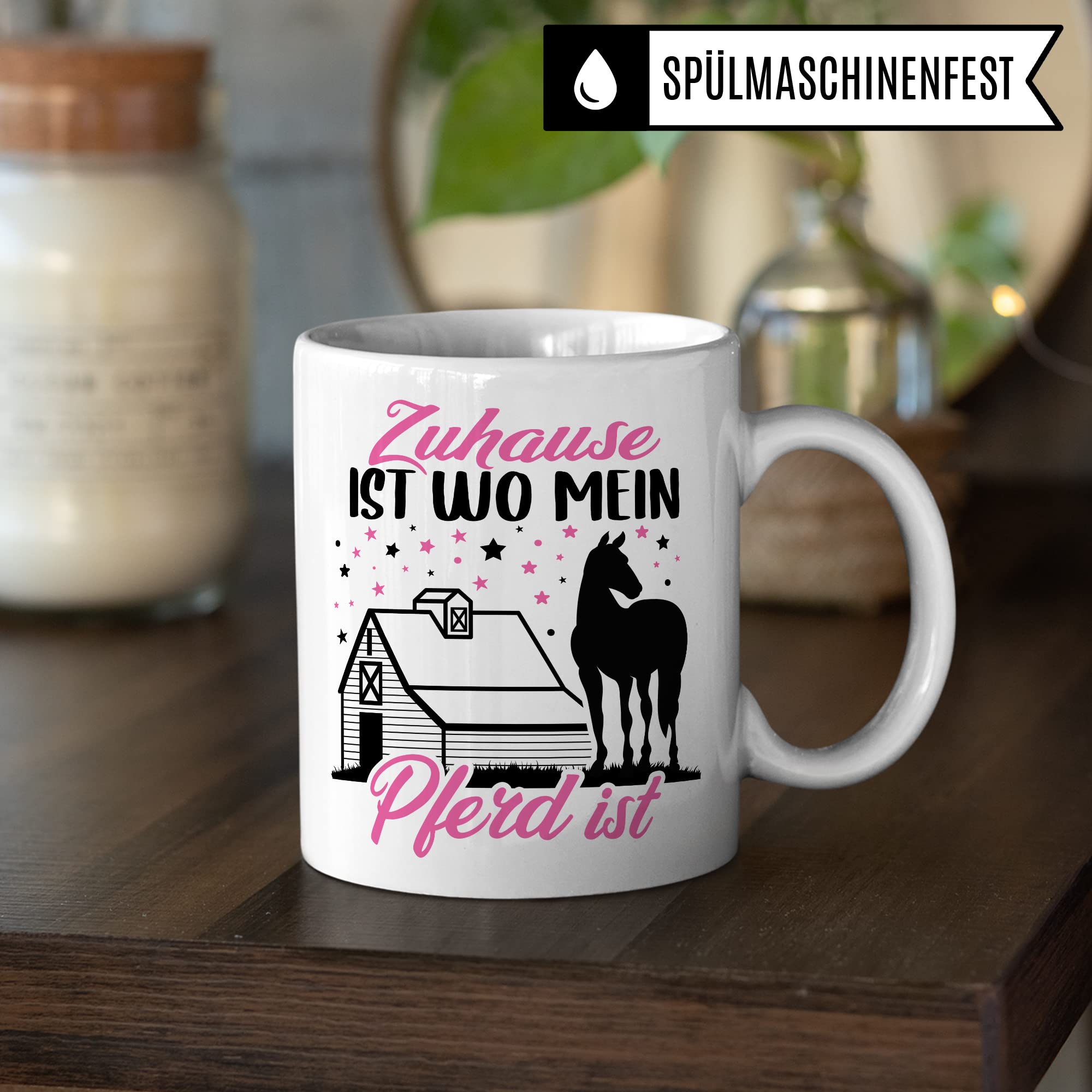 Pferd Tasse Zuhause Stall Pferde Kaffeetasse Reiterin Kaffee-Becher Reiten bester Freund Vierbeiner Teetasse Pferdemädchen Stallmädchen Pferdeliebhaber Geschenk Geschenkidee Reiter