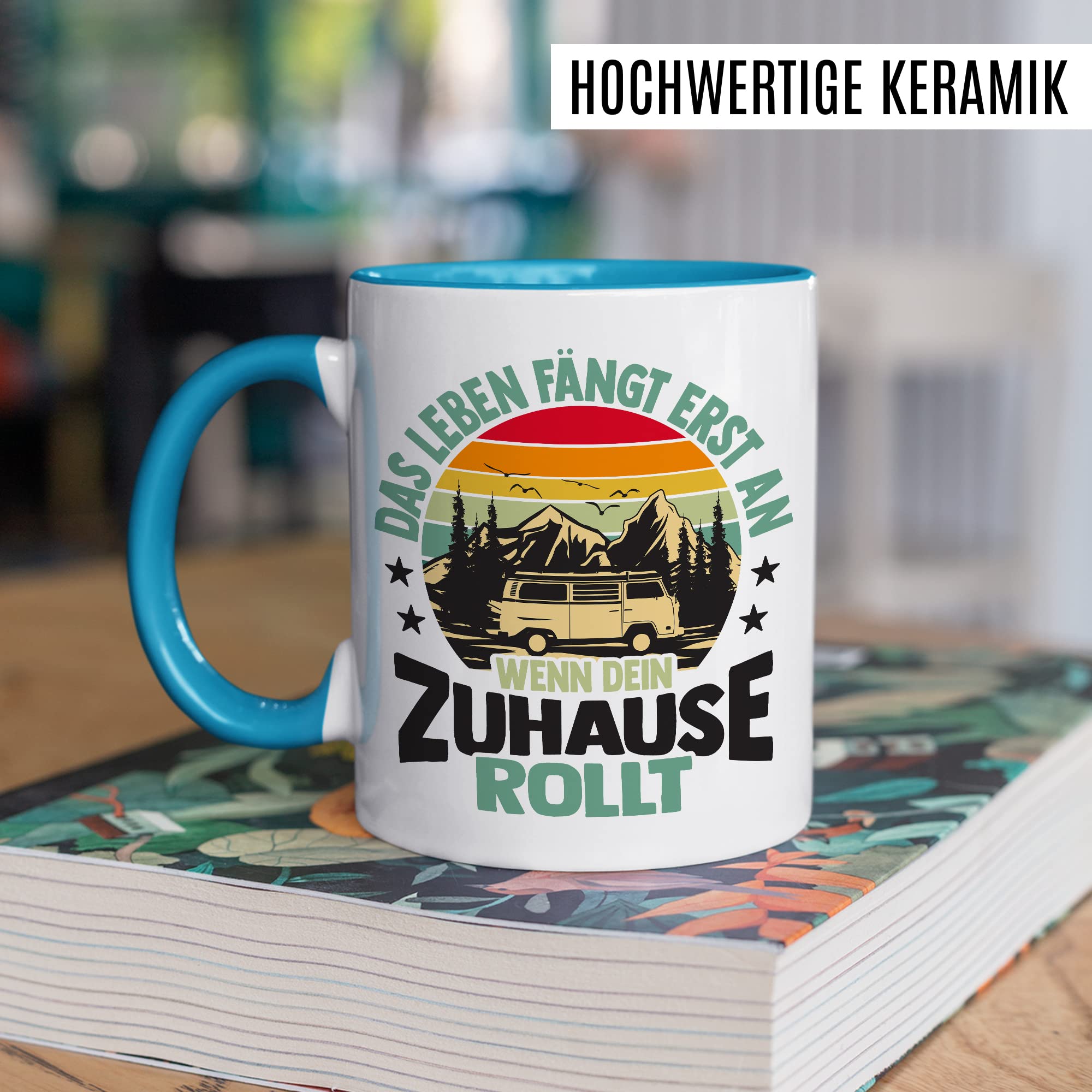 Wohnmobil Tasse Wohnwagen Kaffeetasse Camping Geschenk Camper Kaffee-Becher Geschenkidee Outdoorfans Camperin Campingvan Campingwagen Campingplatz Zelten