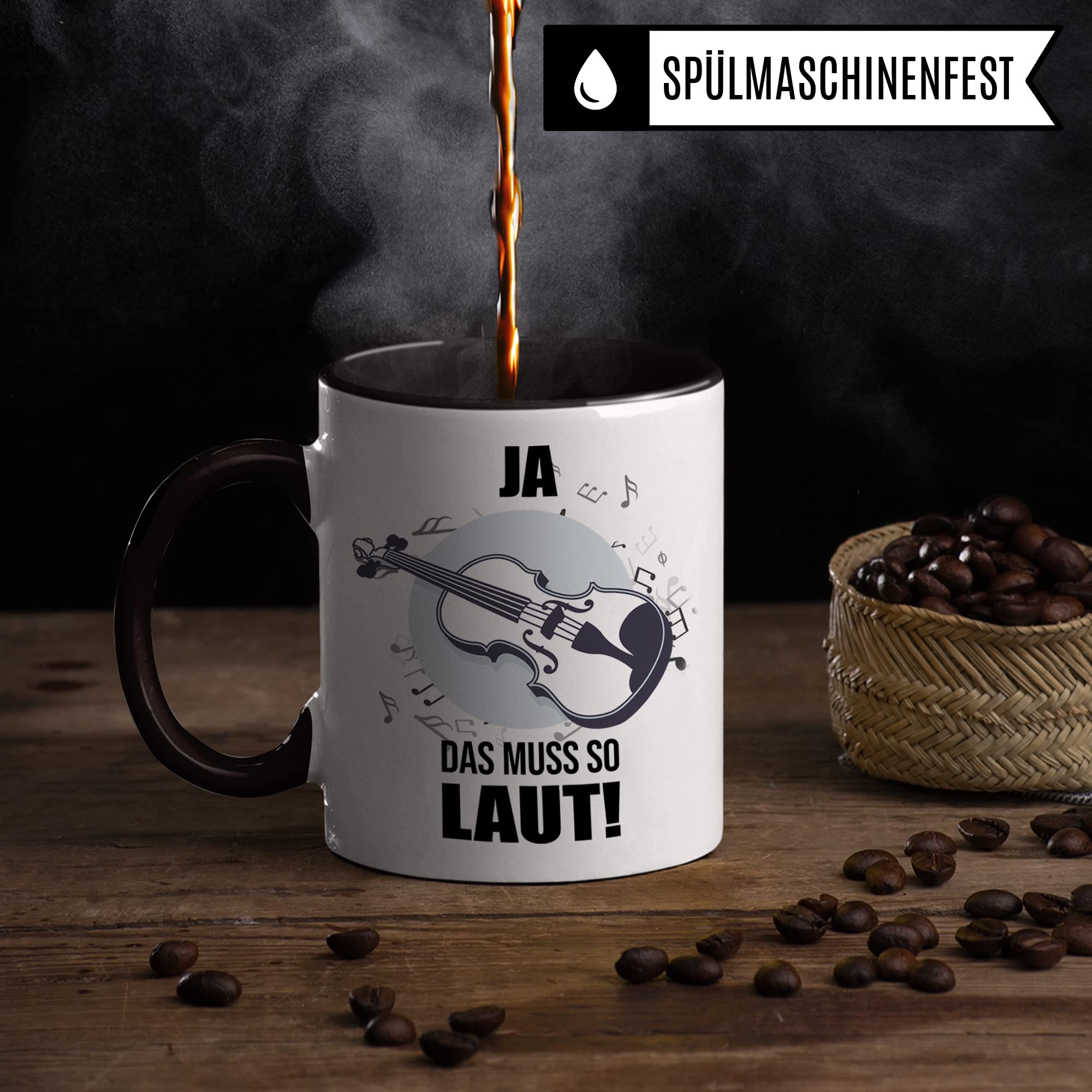 Geige Tasse - Musik Geschenk für Violinist Violinistin - Kaffeetasse Violine Geiger Geigerin Musiker Geigenspieler - Instrument Geschenkideen Becher Orcherster Spruch Kaffeebecher