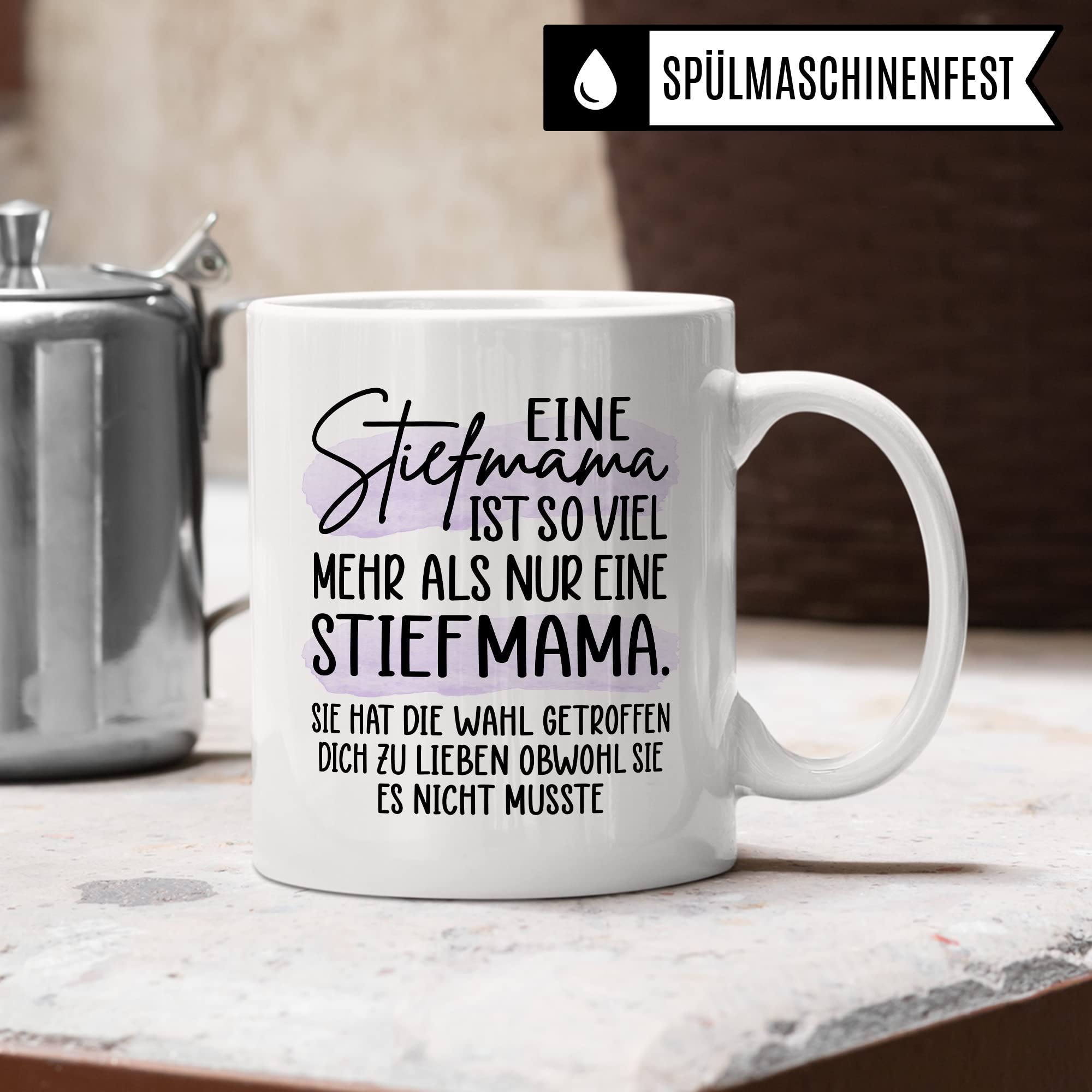 Tasse Stiefmutter Geschenk, Eine Stiefmama ist so viel mehr als nur eine Stiefmama Geschenkidee Kaffee-Becher Tasse mit Spruch Kaffeetasse Stiefmutter Ziehmutter