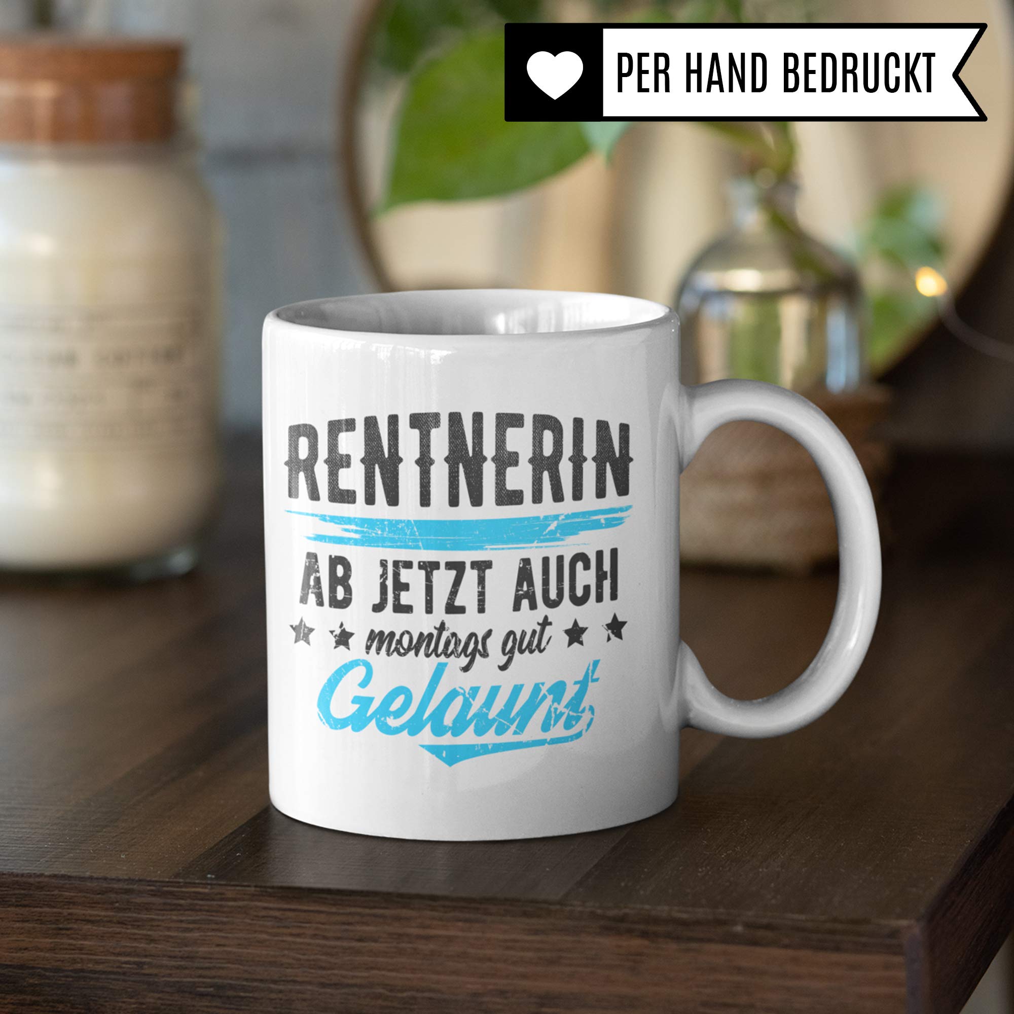 Pagma Druck Tasse Rentnerin, Ruhestand Geschenk für Frauen, Geschenkidee Rentner Renteneintritt, Geschenk Renteneintritt Frau, Kaffeetasse Pension