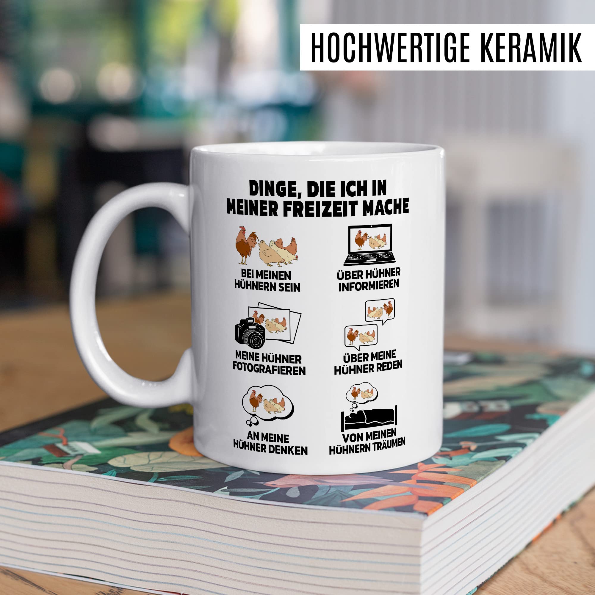 Hühner Tasse Henne Geschenkidee Kaffeetasse Huhn Geschenk für Hühner-Besitzer Kaffeebecher Hahn Becher