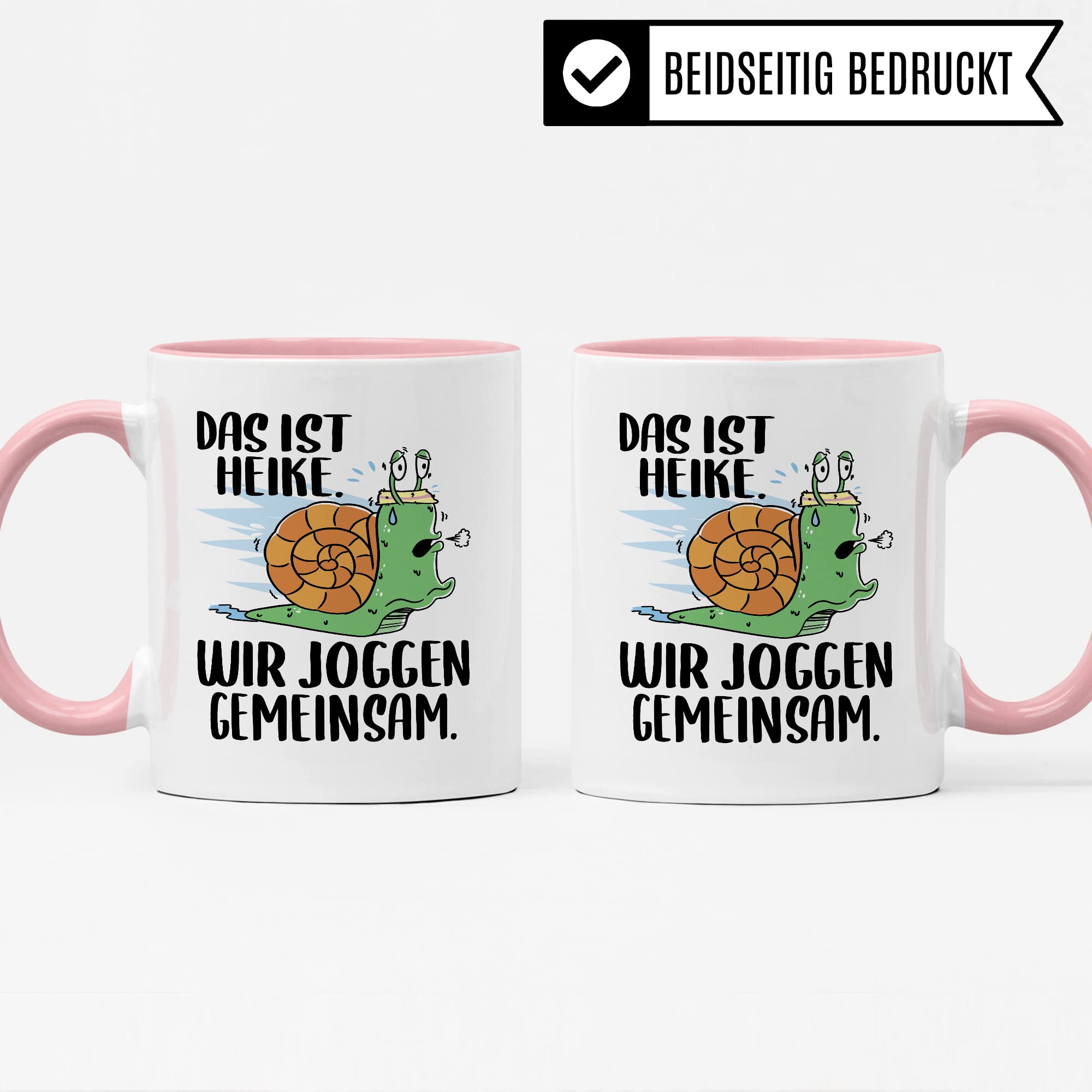 lustige Tasse Humorvolle Kaffeetasse mit Spruch Kaffee-Becher Witz Schnecke Joggen Spruch Geschenk-Idee Das ist Heike