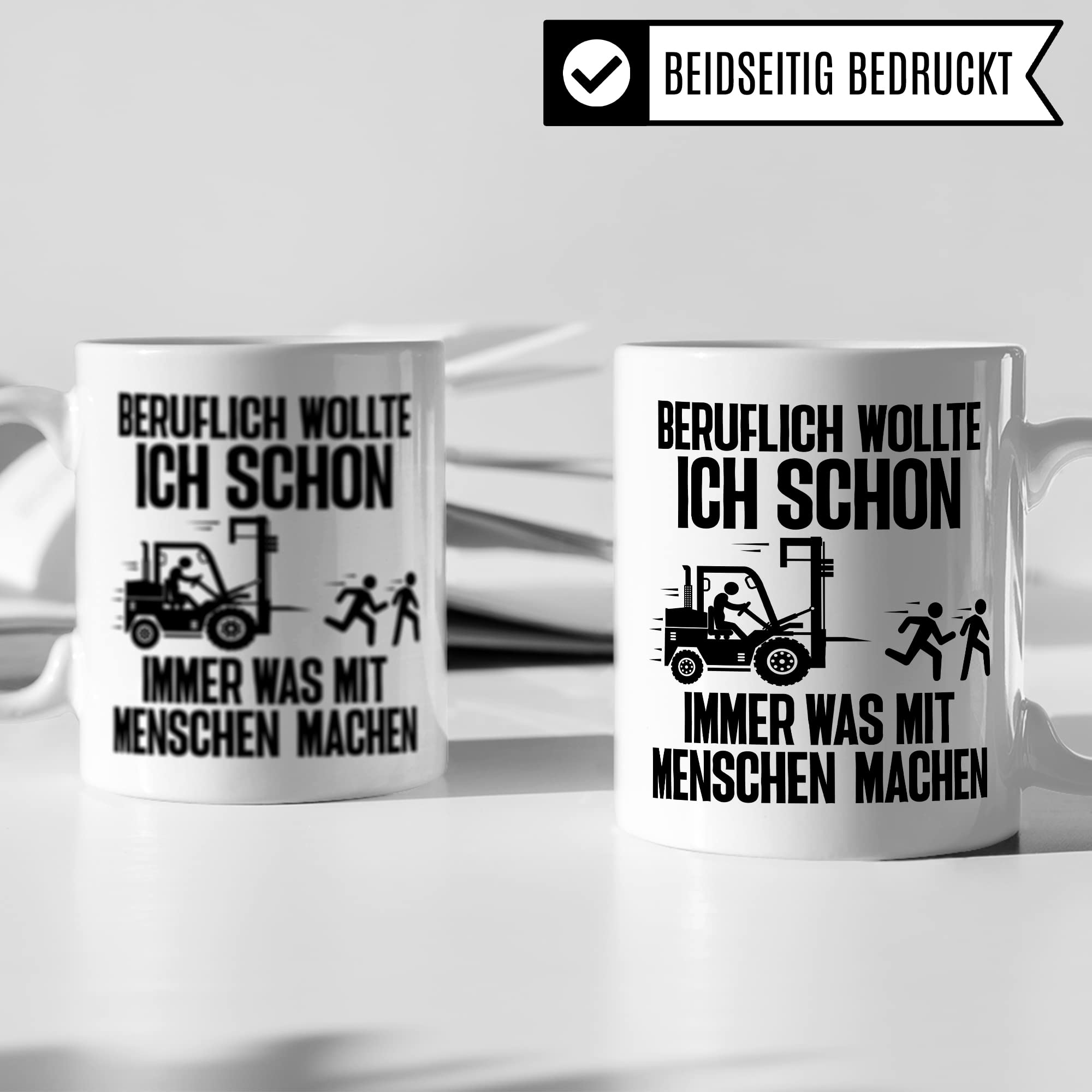 Lagerist Tasse mit Spruch lustig Staplerfahrer Geschenk Gabelstapler-Fahrer Kaffee-Becher böser Humor Kaffeebecher Lagerarbeiter Lagerlogistiker Geschenkidee