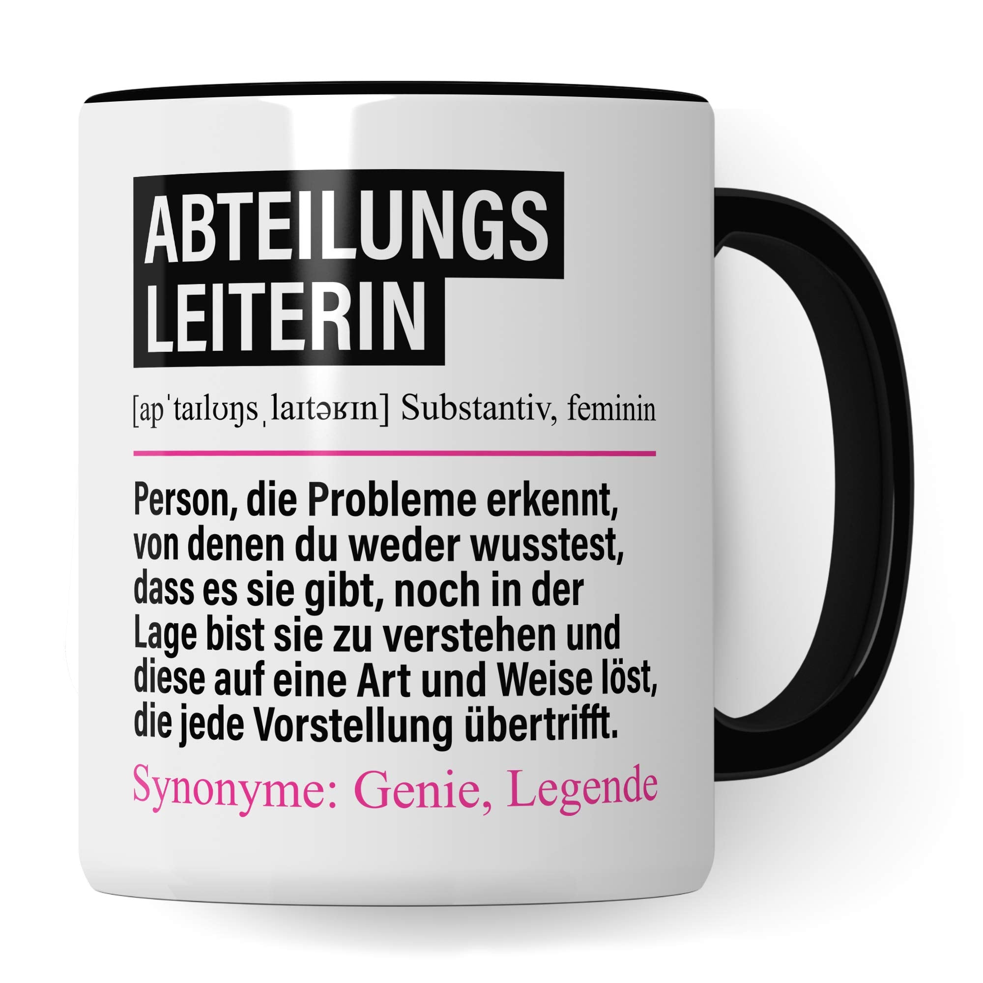 Pagma Druck Tasse Abteilungsleiterin lustig, Abteilungsleiterin Geschenk, Spruch Führungskraft Geschenkidee, Kaffeetasse Firma Abteilungsleitung Kaffeebecher Teetasse Abteilung Frauen Becher