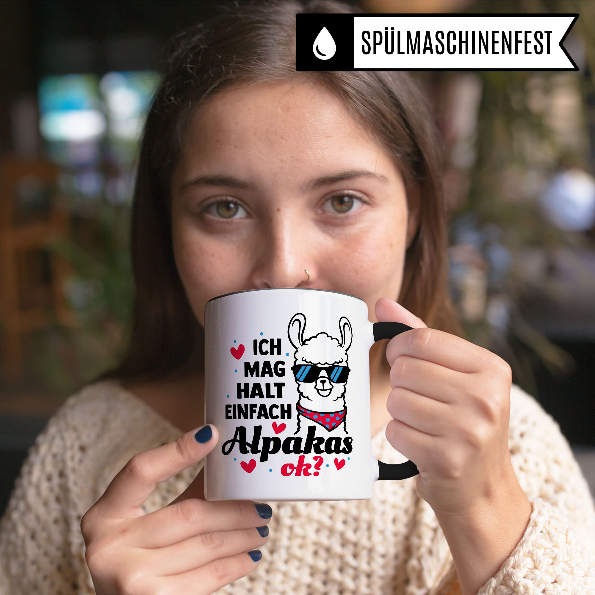 Tasse Alpaka-Motiv, Ich mag halt einfach Alpakas, ok? Geschenk Alpakaliebhaber, süße Alpaka-Tasse Motiv, Geschenk Kollegen lustige Büro-Tasse Kaffeetasse