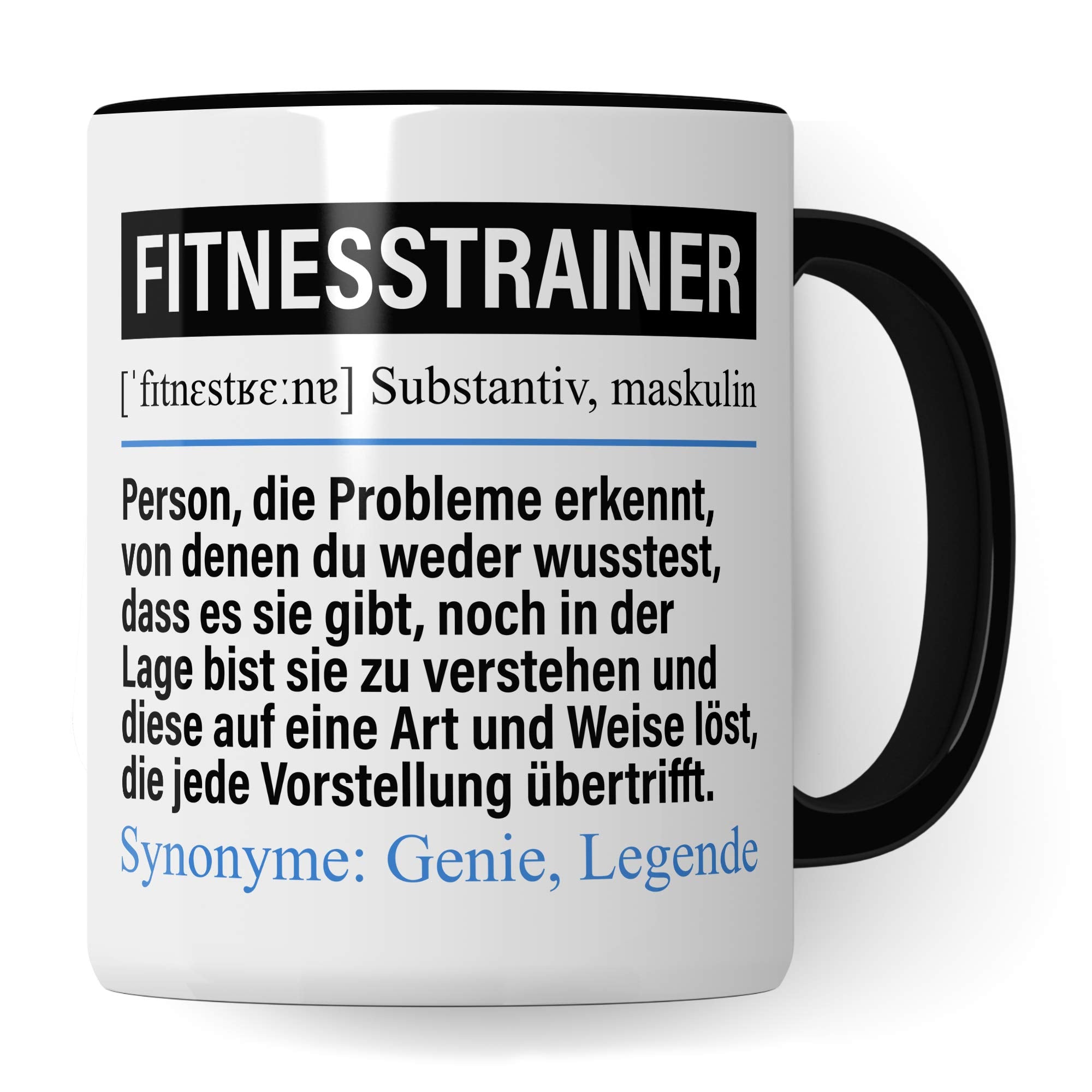 Pagma Druck Tasse Fitnesstrainer lustig, Fitnesstrainer Geschenk, Spruch Trainer Geschenkidee, Kaffeetasse Ausbildung Lehre Beruf Fitnesstraining Kaffeebecher Teetasse Personal Training Becher