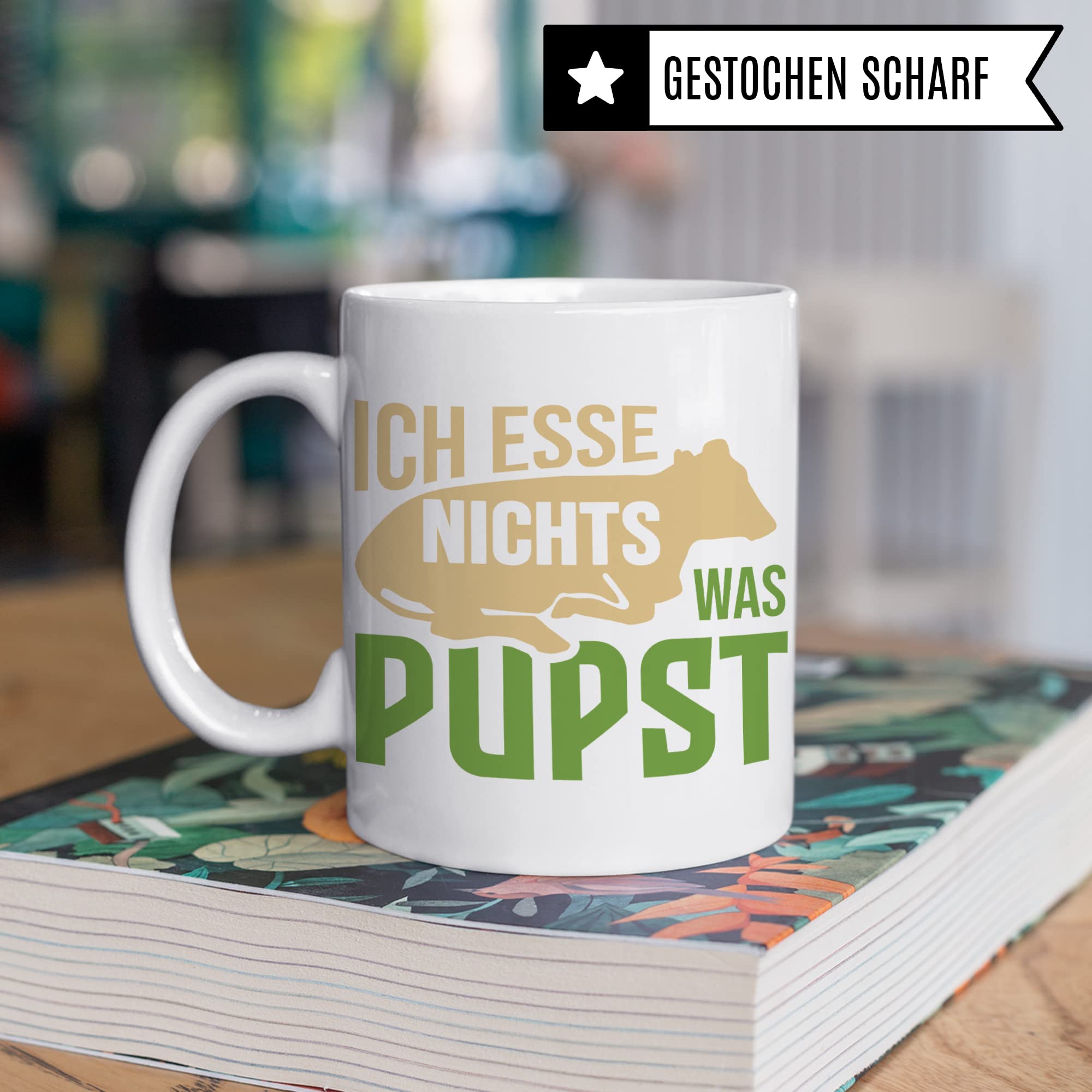 Tasse Vegan Spruch: Ich Esse Nichts Was Pupst, Veganer Geschenk für Veganer & Veganerin Kaffeetasse Kuh Motiv, Kaffeebecher Veganismus Kühe Tierschutz Tierrechte Witz Geschenkidee Becher