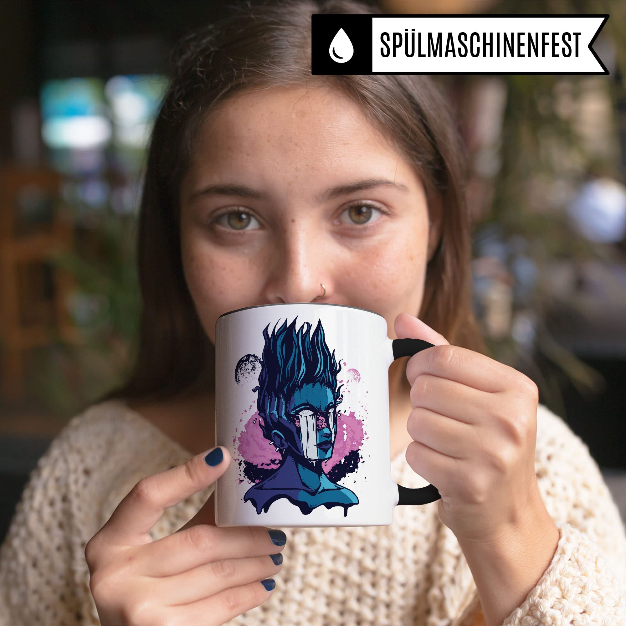 Vaporwave Tasse Geschenkidee Art Kaffeetasse Geschenk für Kunstlehrer Kaffeebecher Design Becher