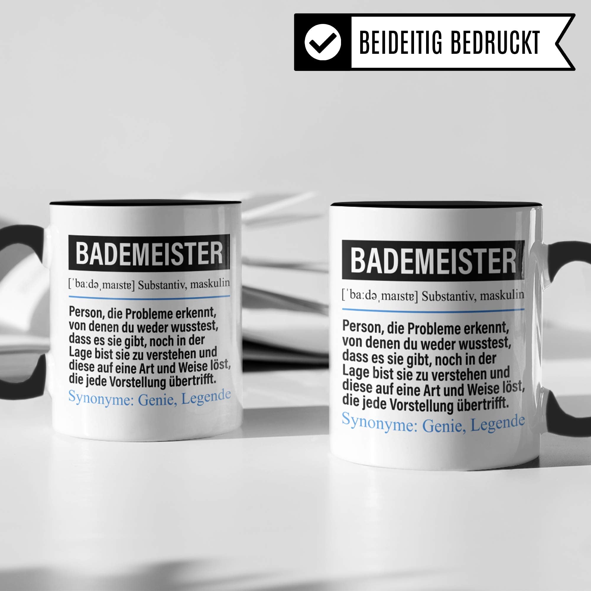 Pagma Druck Tasse Bademeister lustig, Bademeister Geschenk, Spruch Schwimmmeister Geschenkidee, Kaffeetasse Beruf Rettungsschwimmer Kaffeebecher Teetasse Freibad Becher