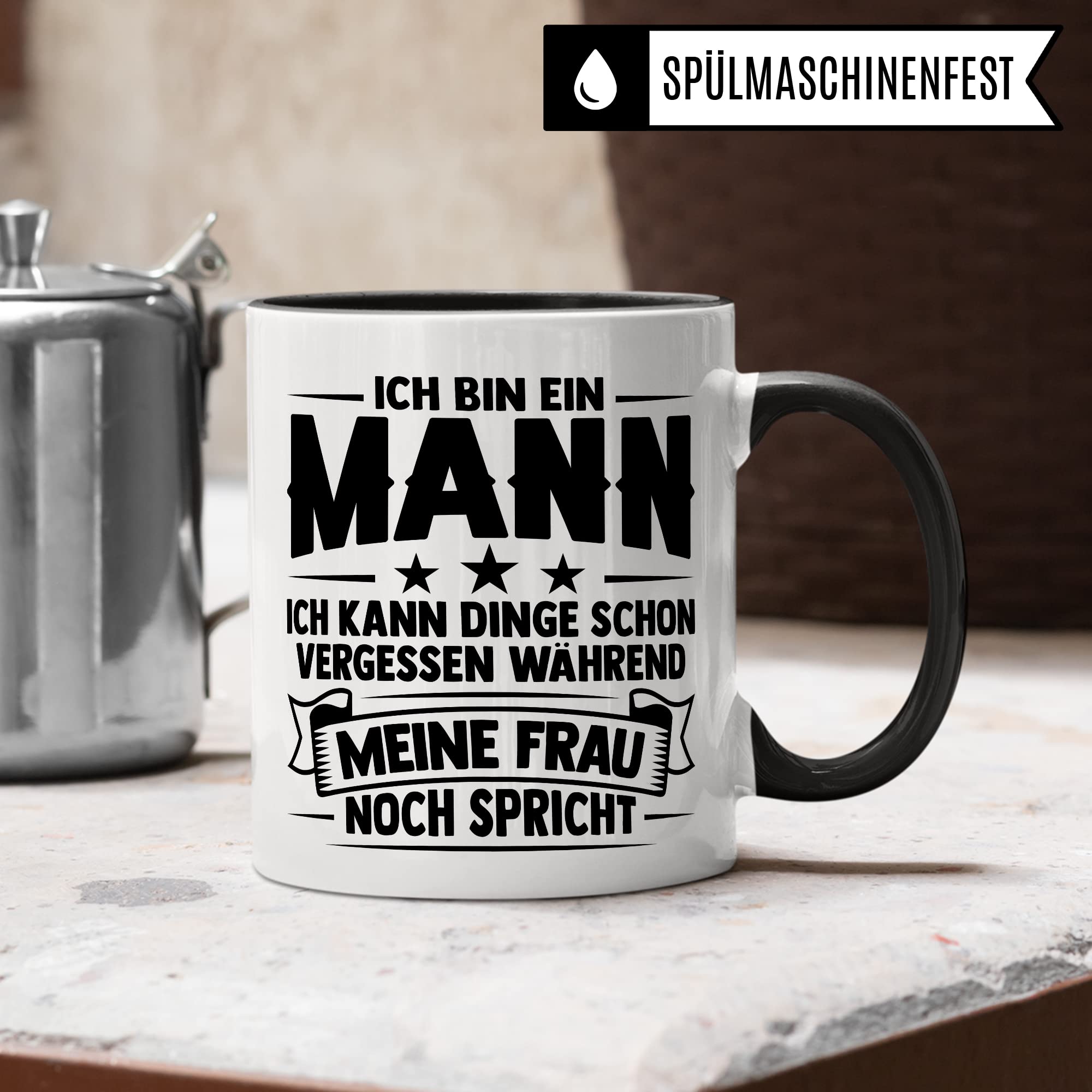 Tasse Ehemann, Ich bin ein Mann Ich kann Dinge schon vergessen während meine Frau noch spricht Geschenk Kaffee-Becher Geschenkidee Ehemänner Kaffeetasse mit Spruch lustig Teetasse