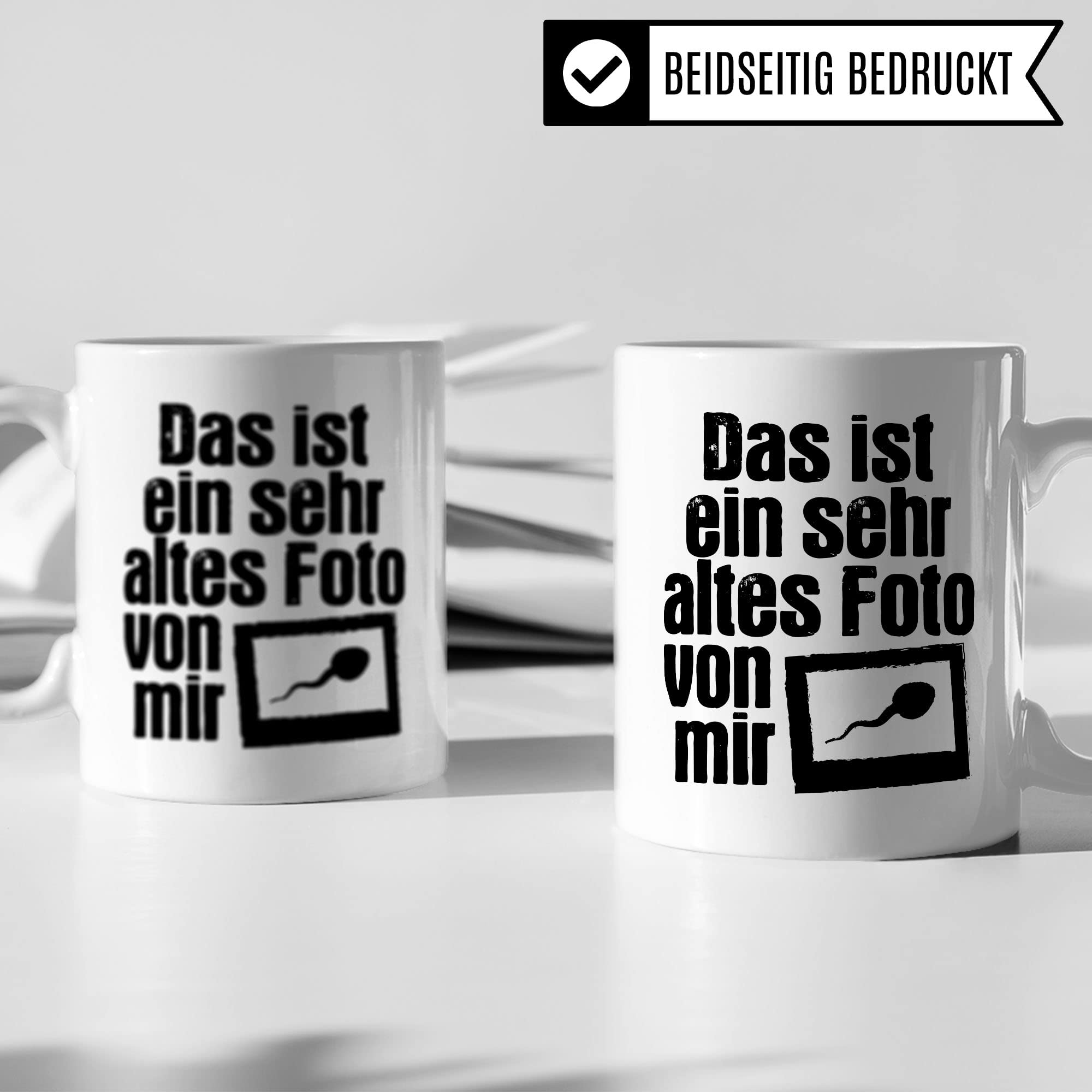 Lustige Tasse mit Spruch, Das ist ein sehr altes Foto von mir Spruch, Geschenk für Lehrer Kollegen Arbeiter, Kaffeetasse lustig, Sarkasmus, sarkastische Spruch Humor Witz Geschenkidee