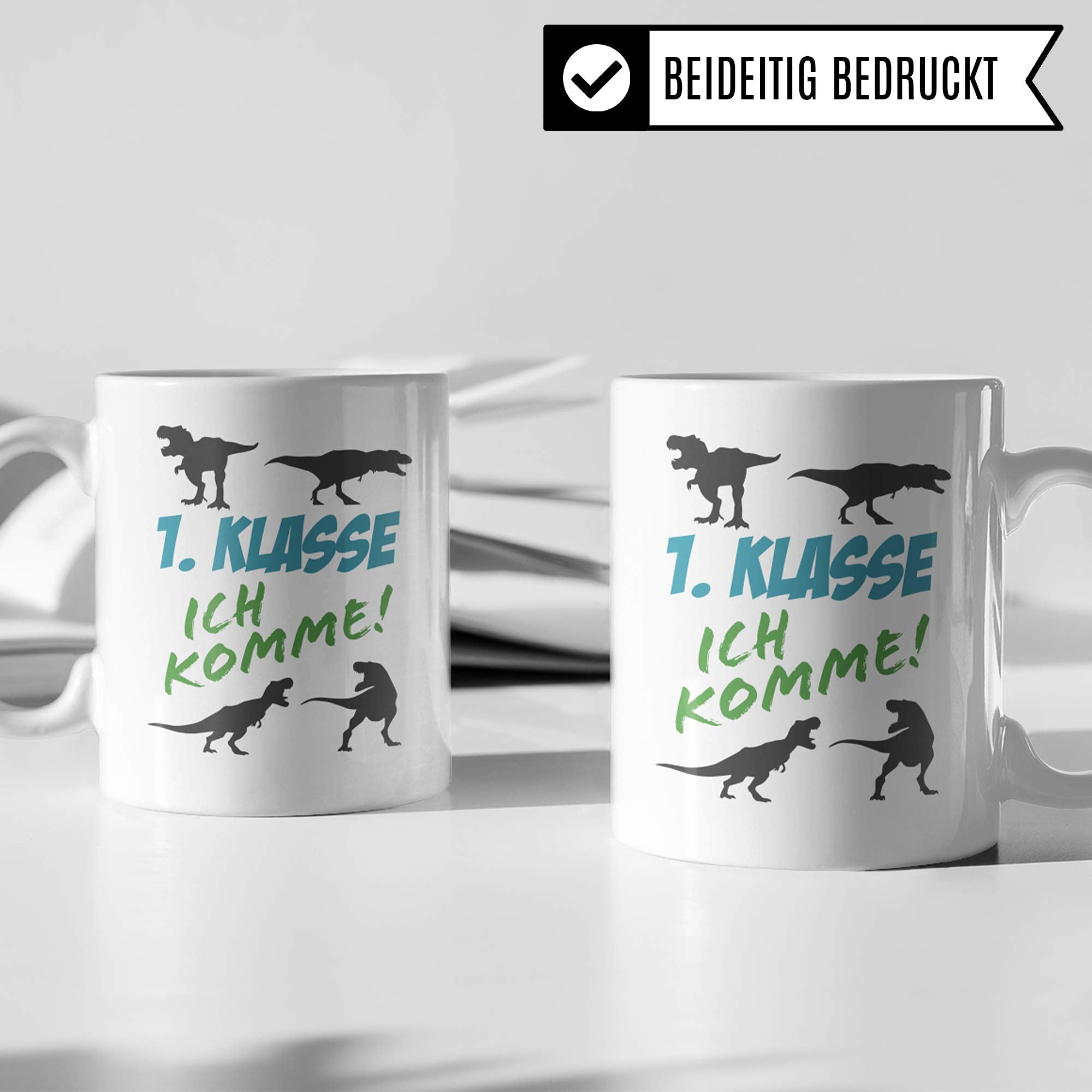 Pagma Druck 1. Klasse Geschenk Tasse, Einschulung, Einschulung Junge Schulbeginn Schulanfang Becher, Einschulungsgeschenke Schulkind, Erster Schultag Deko Kakaotasse Dino Dinosaurier