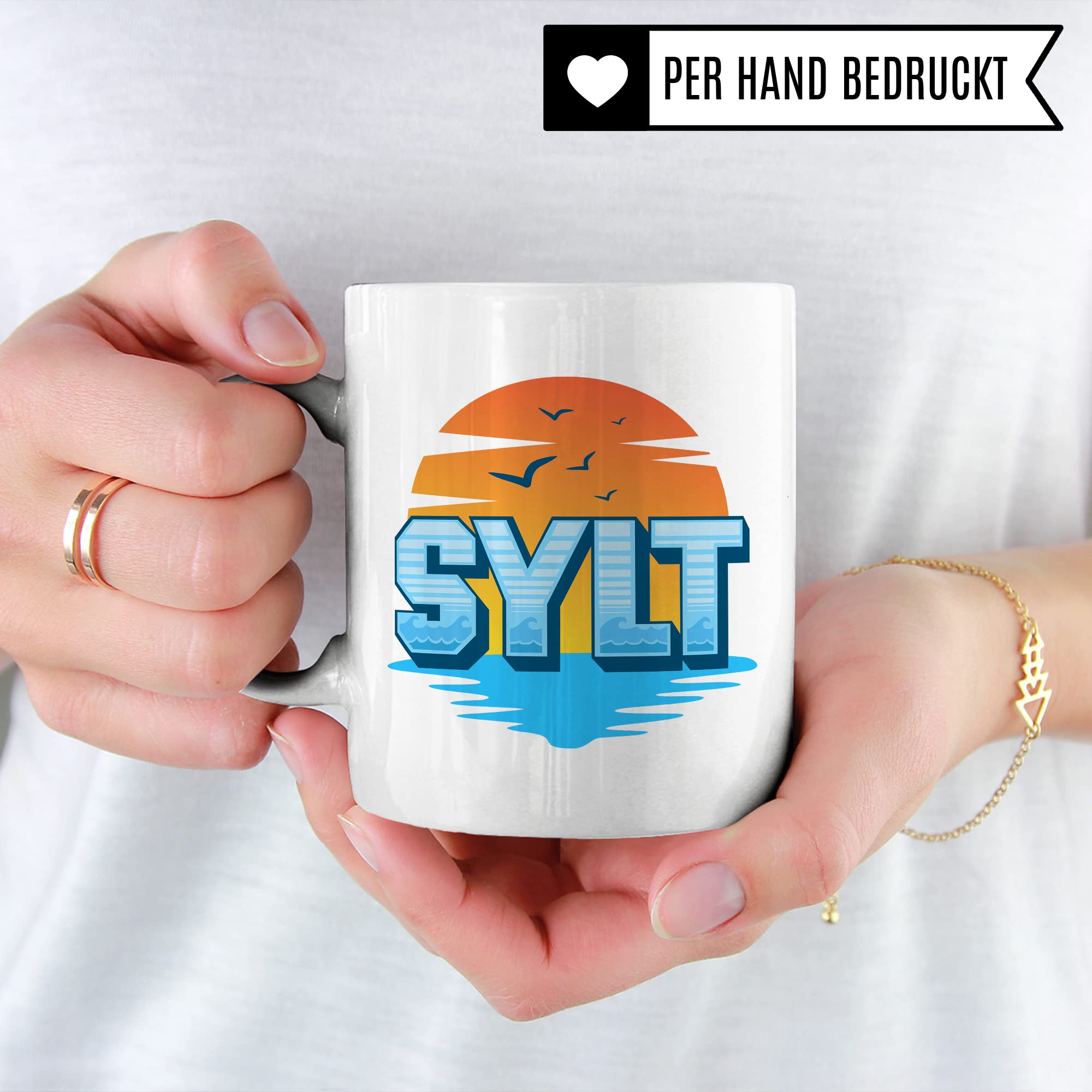 Sylt Tasse Kaffee-Tasse Kaffee-Becher Geschenkidee für Syltliebhaber Geschenk Syltfan Tasse Insel Sylt