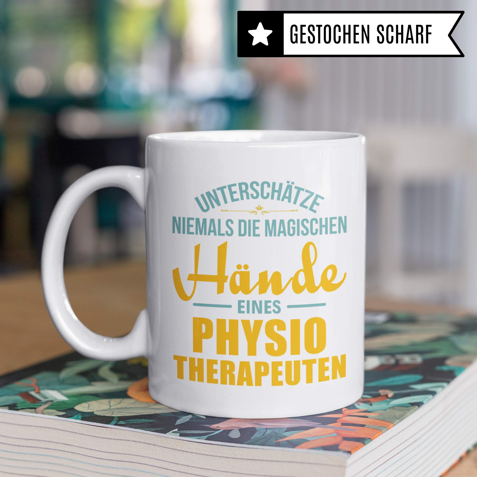 Pagma Druck Tasse Physiotherapie, Physiotherapeuten Geschenke Becher, Kaffeetasse Physiotherapeut Geschenkidee Spruch, Kaffeebecher Krankengymnastik Physio Motiv Humor