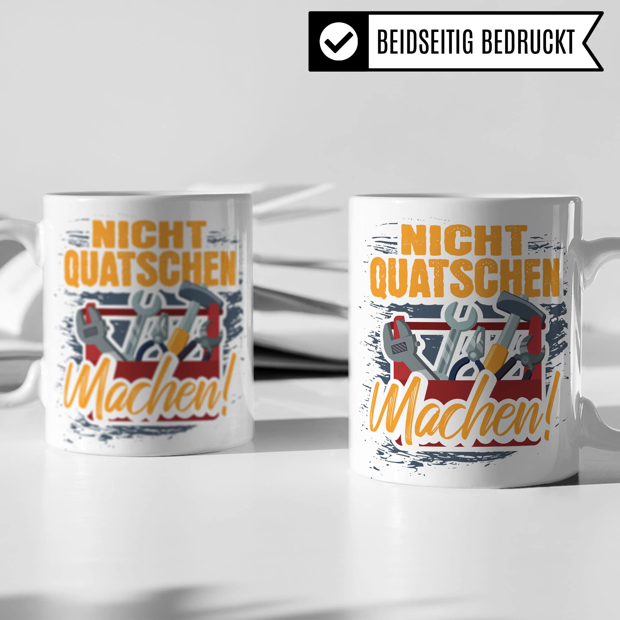 Handwerker Tasse, Werkstatt Spruch lustig, Männer Kaffeetasse Geschenkidee, Bauarbeiter Kaffeebecher, Bastler Becher, Humor Witz Geschenk für Heimwerker