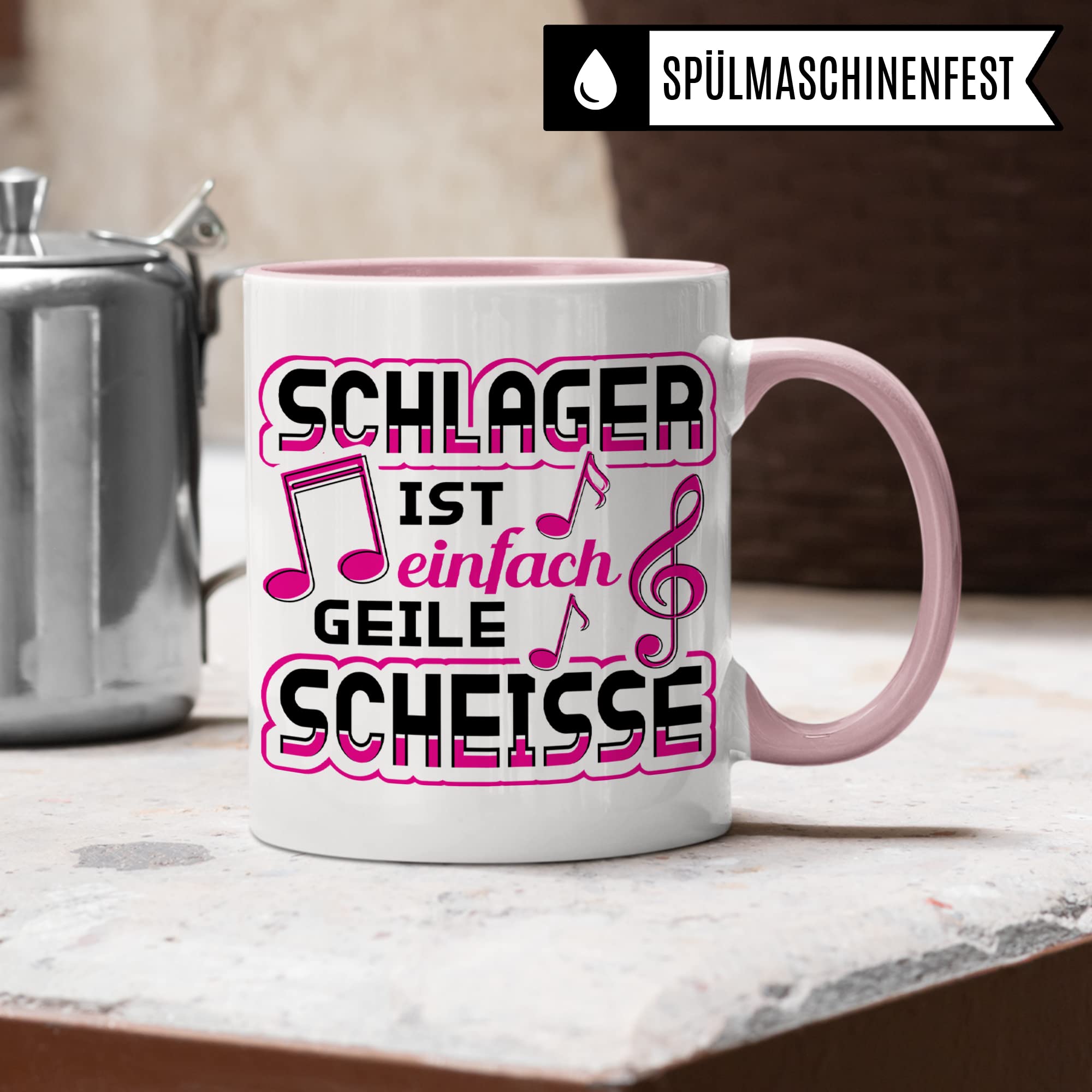 Schlager Tasse, Schlagermusik Geschenk Kaffeetasse Schlagersänger lustig, Schlagerparty Urlaub Saufen Mallorca Party Musik Kaffee-Becher