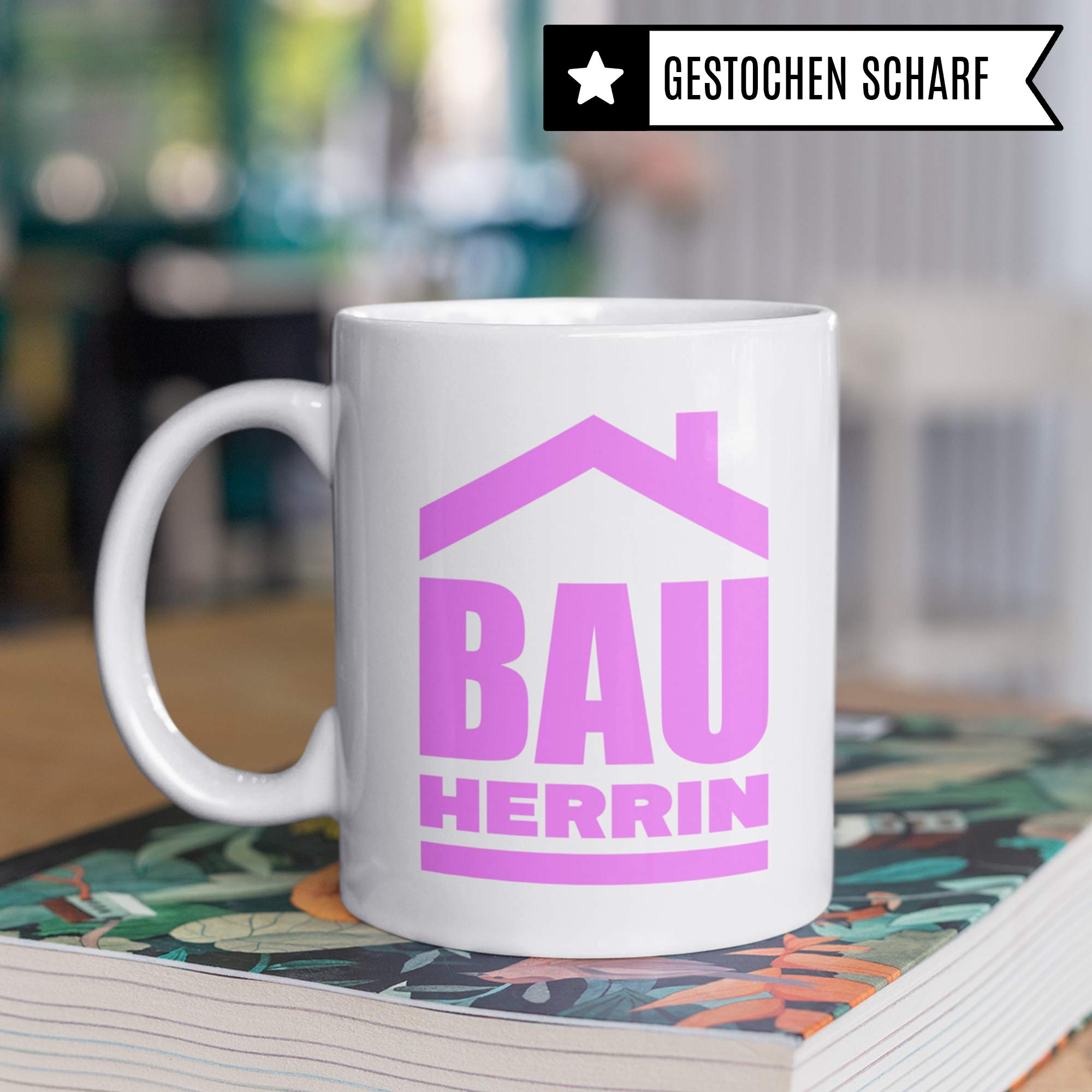 Pagma Druck Tasse Bauherrin, Geschenke zum Richtfest Mitbringsel, Becher Einweihungsfeier Einweihung Bauherr Frau, Geschenkideen zum Richtfest, Baustelle Häuslebauer Hausbau Humor