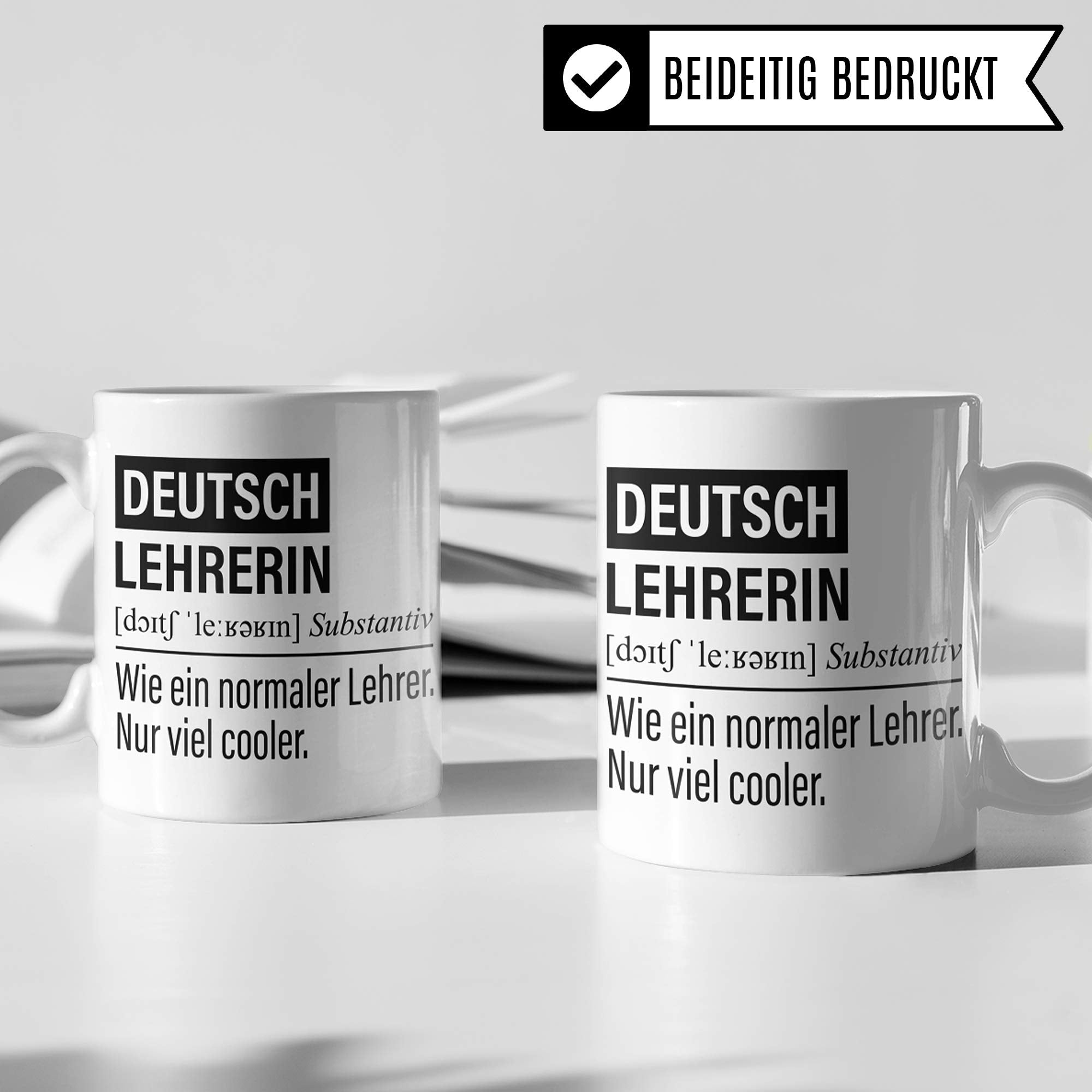 Deutsch Lehrerin Tasse, Geschenk für Deutschlehrerin, Kaffeetasse Geschenkidee Lehrerin, Kaffeebecher Lehramt Schule Deutsch Unterricht Witz