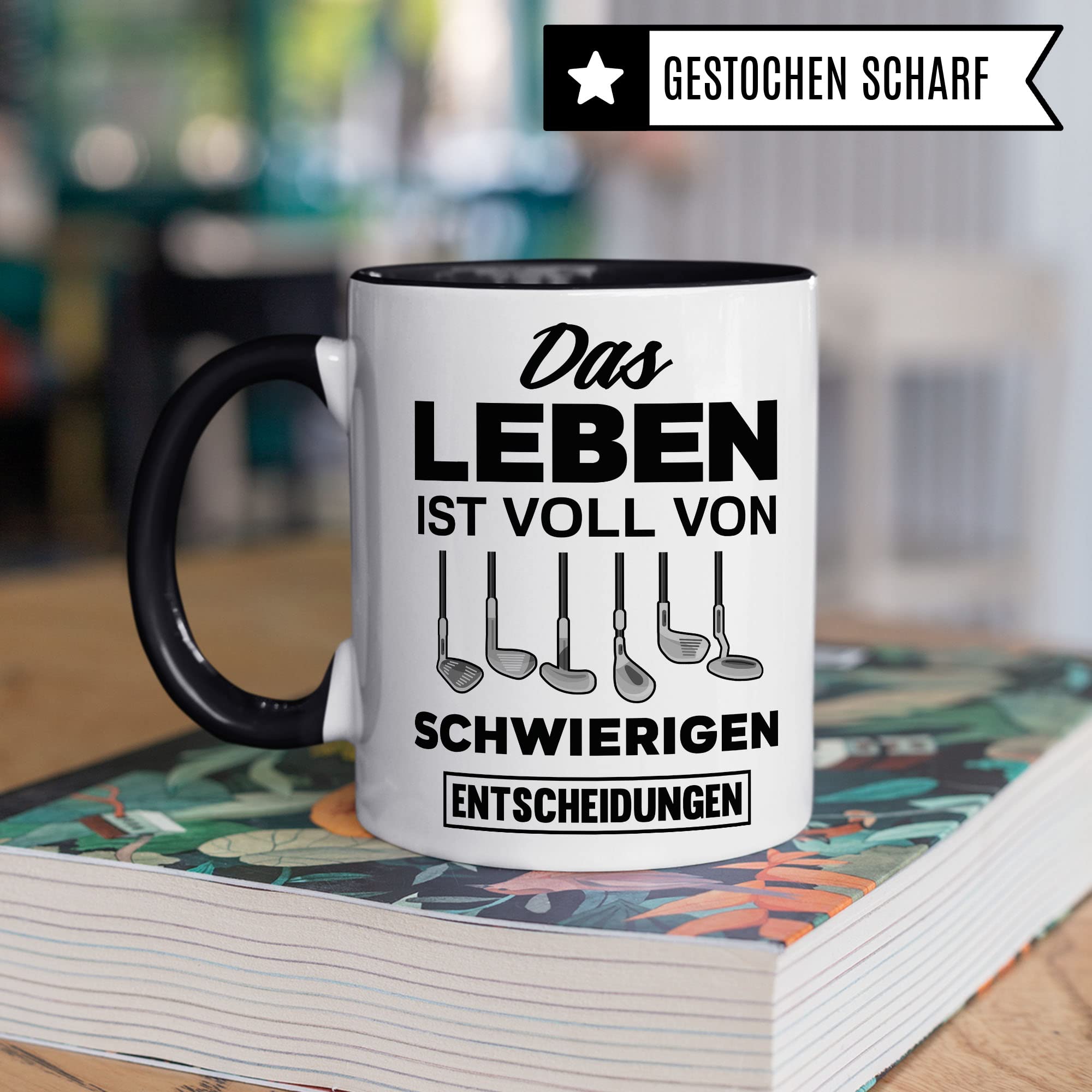 Golf Tasse Geschenkidee Golfen Kaffeetasse Humor Witz Geschenk für Golfer Spieler Kaffeebecher Golfschläger Becher