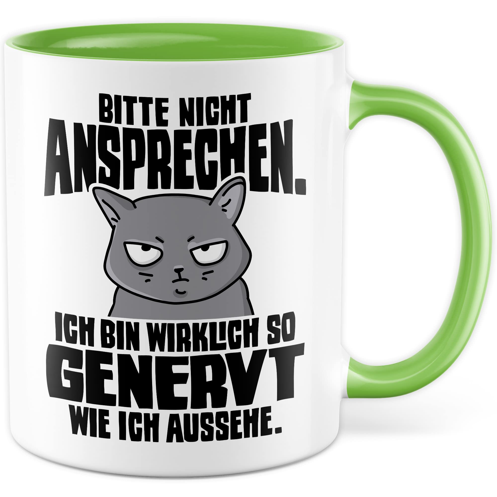 Lustige Tasse Spruch Kaffeetasse Sarkastisch Nicht ansprechen Kaffee-Becher Geschenk Büro Kollege Geschenkidee Kollegin Teetasse mit Motiv Humor