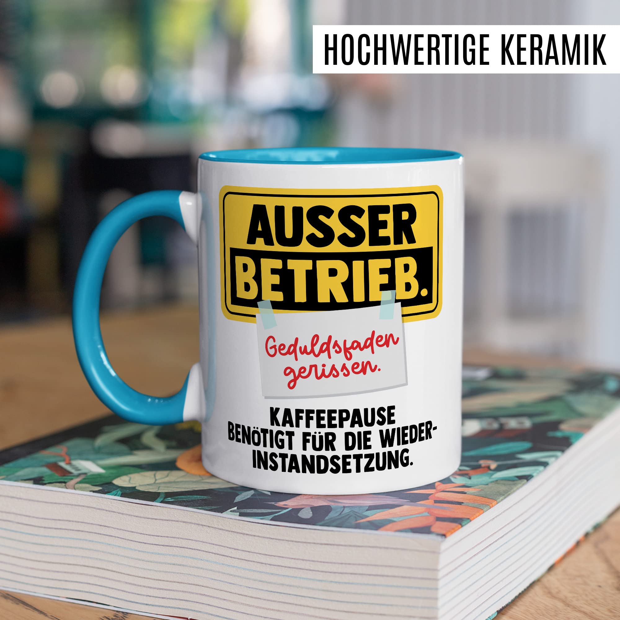 Büro Tasse Witz Geschenkidee Geduldsfaden Kaffeetasse Humor Geschenk für Kollegen Kaffeebecher Arbeits Becher