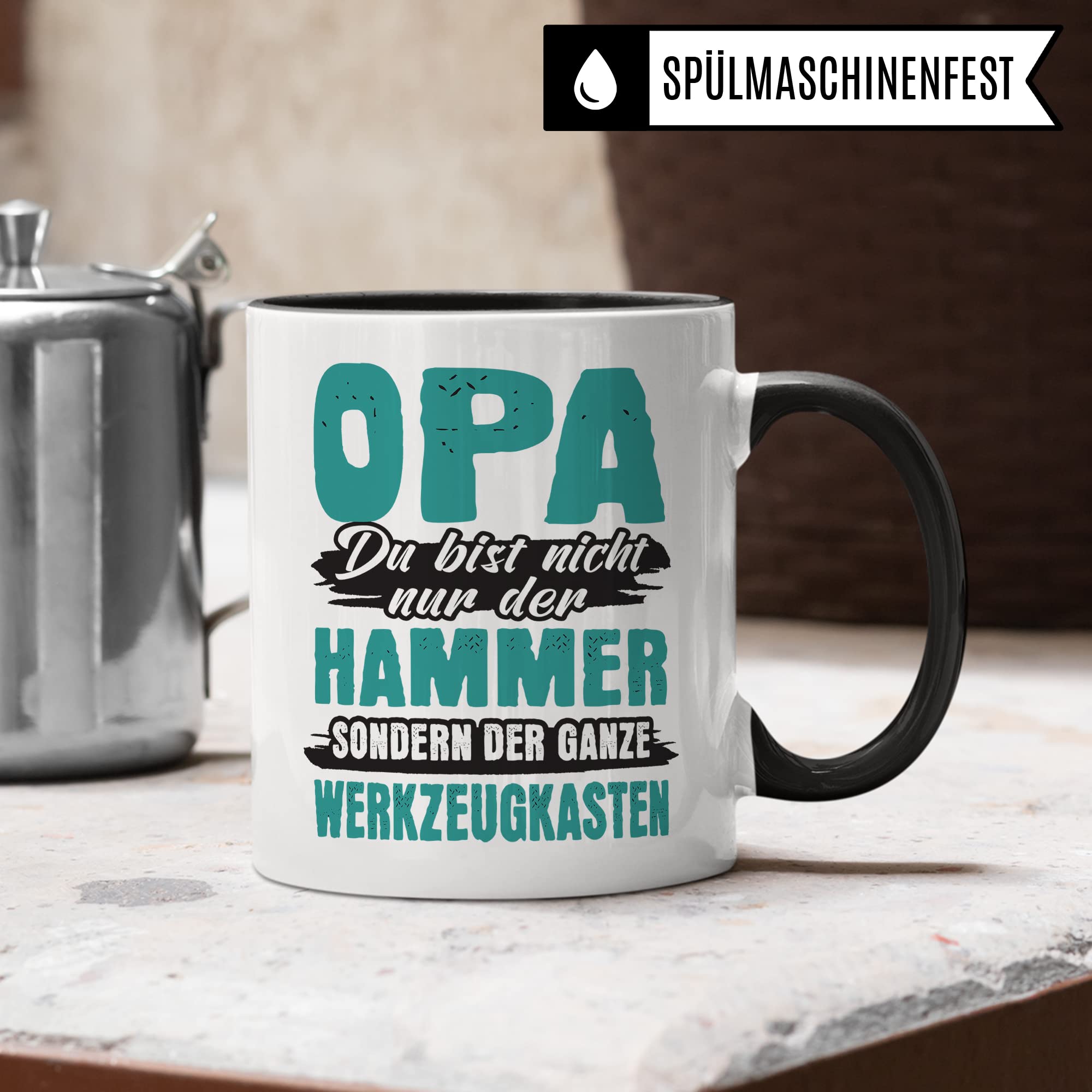 Opa Tasse, Opa du bist nicht nur der Hammer - Du bist der ganze Werkzeugkasten, Geschenk Großvater Spruch Enkelkinder schöner Spruch Geschenkidee Kaffeetasse Enkel