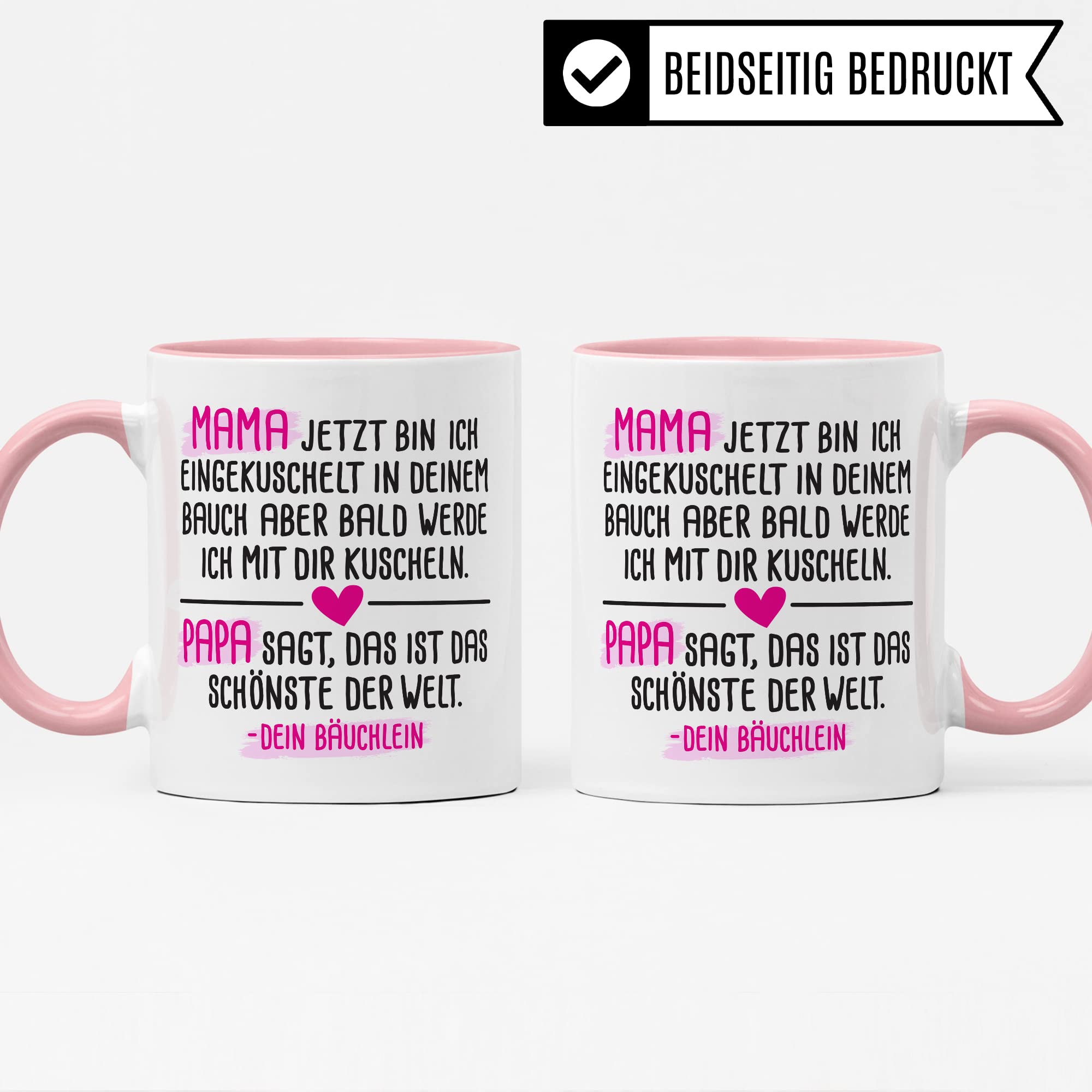 Tasse für Mama / Papa mit "dein Bäuchlein" Motiv - Geschenk für werdende Mütter & Väter