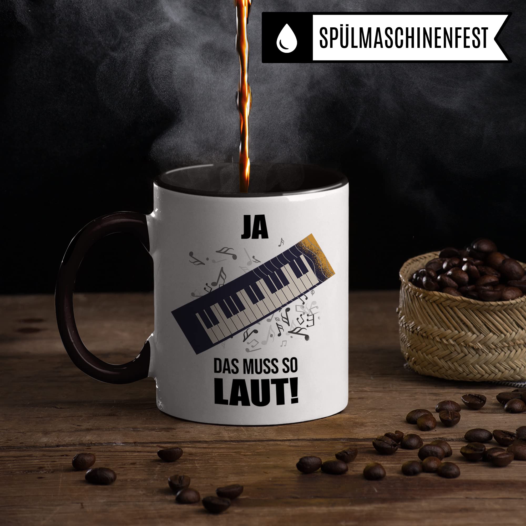 Keyboard Tasse - Musik Geschenk für Keyboarder Keyboarderin - Kaffeetasse Musiker Keyboardspieler - Instrument Geschenkideen Becher Piano Synthesizer Spruch Kaffeebecher