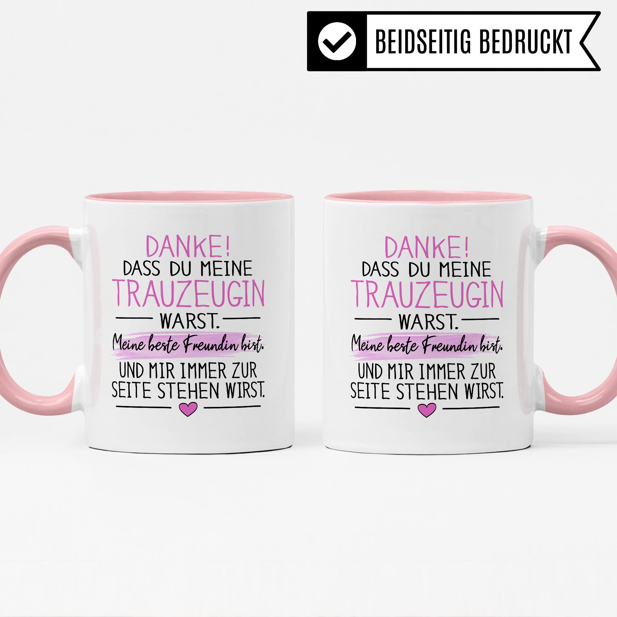 Trauzeugin Tasse DANKE! Dass du meine Trauzeugin warst Spruch Geschenk DankeschönTrauzeugin süßes Motiv schöne Geschenkidee Kaffeetasse Teebecher Hochzeit Dankesgeschenk