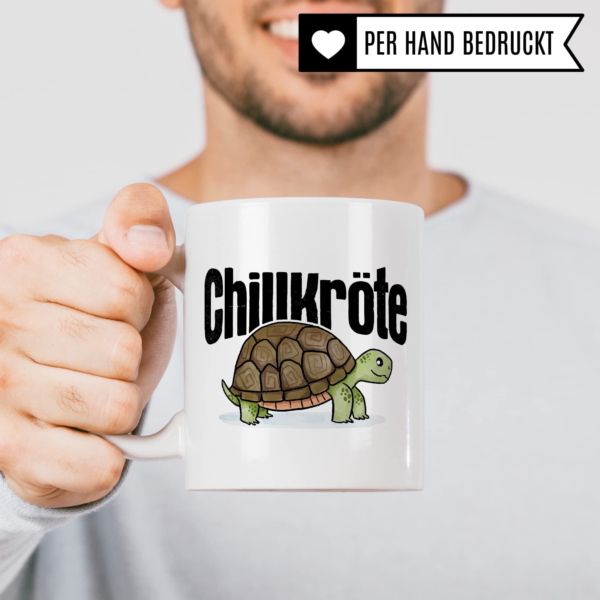 Chillkröte Tasse lustige Kaffeetasse mit Spruch Kaffee-Becher witzig Schildkröte Teetasse Humor Faulpelz Tasse