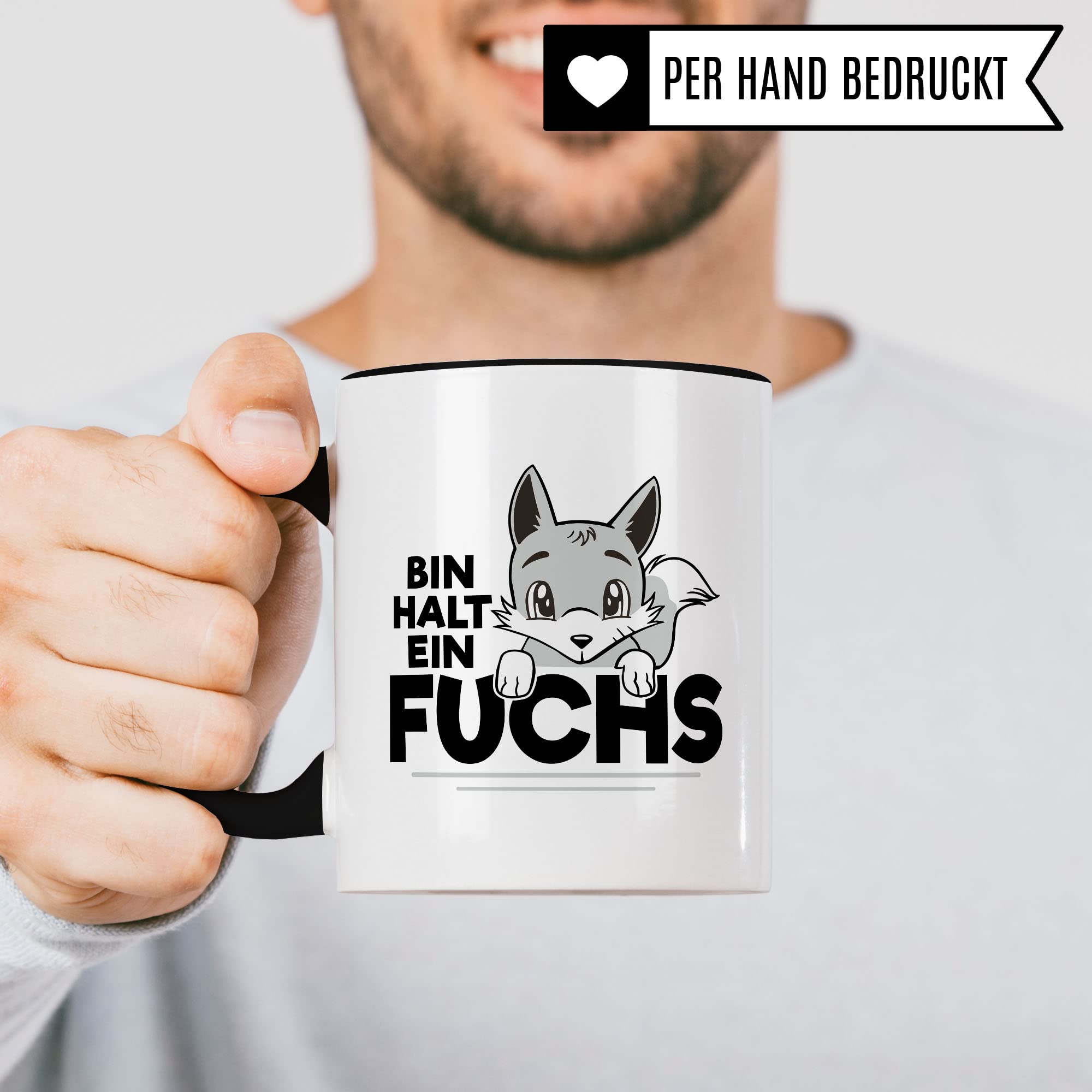 Fuchs Tasse, Bin halt ein Fuchs Spruch, Geschenk Schlaufuchs Besserwissen Schlaumeier, Fuchs-Motiv, Geschenk Kollegen Freund Freundin lustiger Fuchs Büro-Tasse