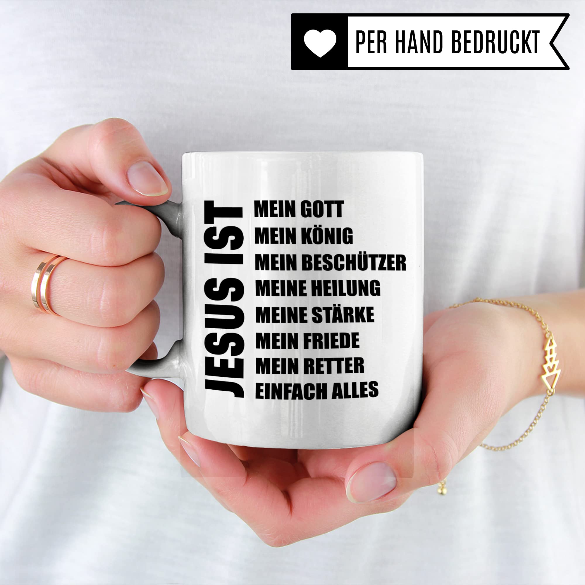 Jesus Tasse, Christentum Geschenke für Männer Frauen Kinder Kaffeeetasse mit Religion Spruch, Kaffee-Becher Gott Jesu Geschenkidee