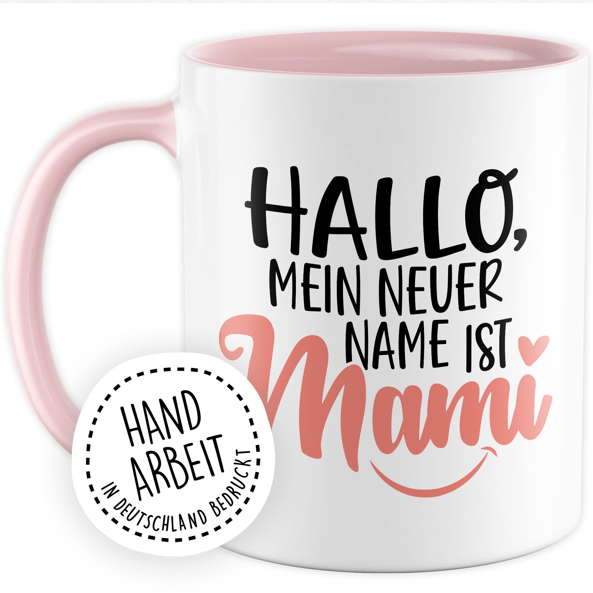 Tasse Mama Geschenk, Hallo mein neuer Name ist Mami Geschenkidee werdende Mutter Kaffeetasse mit Spruch lustig Kaffee-Becher zukünftige Mama frisch Mutter Babyparty