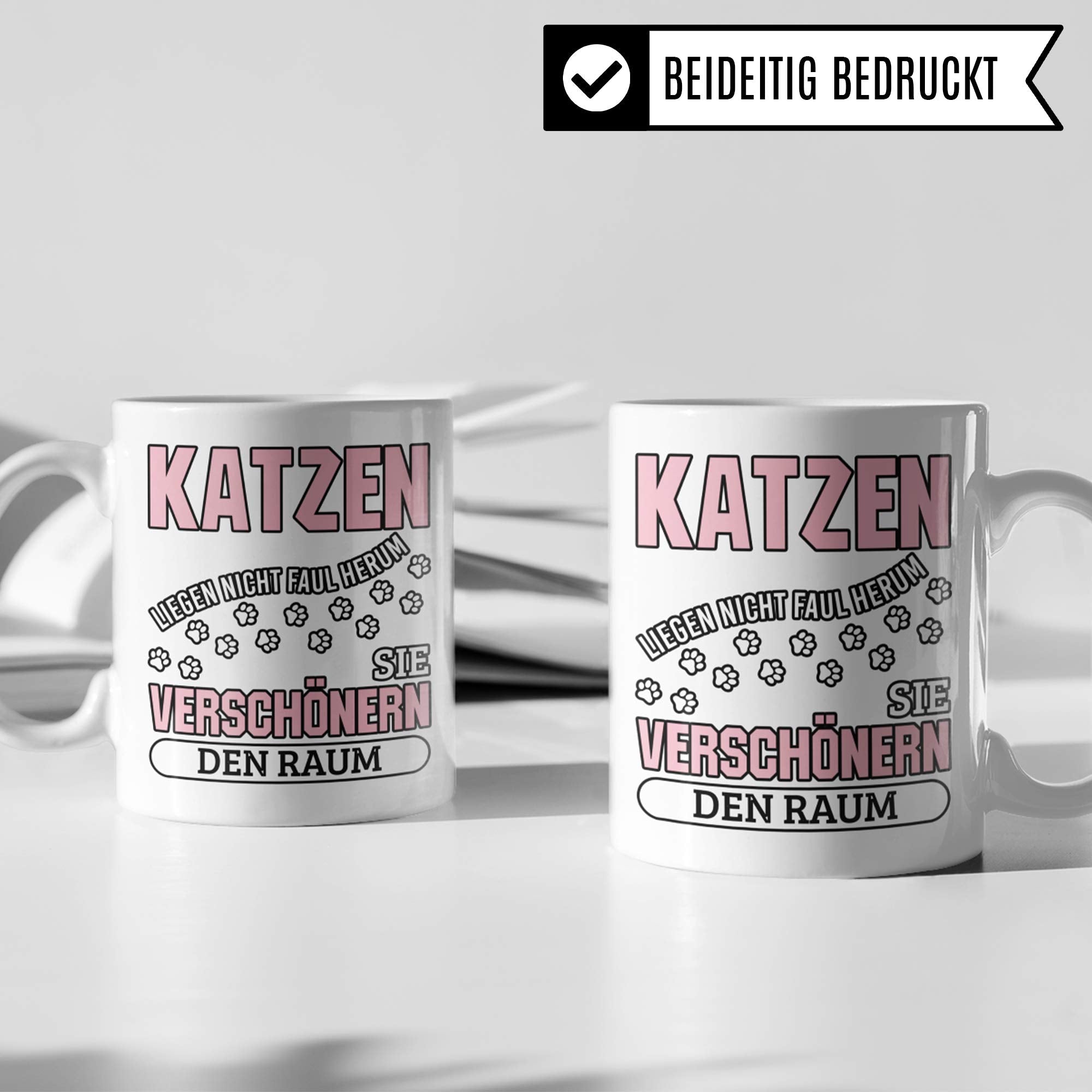 Pagma Druck Katzen Tasse Geschenk, Becher mit Katzenmotiv lustig, Geschenkidee für Katzenliebhaber, Kaffeetasse für Katzenliebhaber & Katzenmama Kaffeebecher