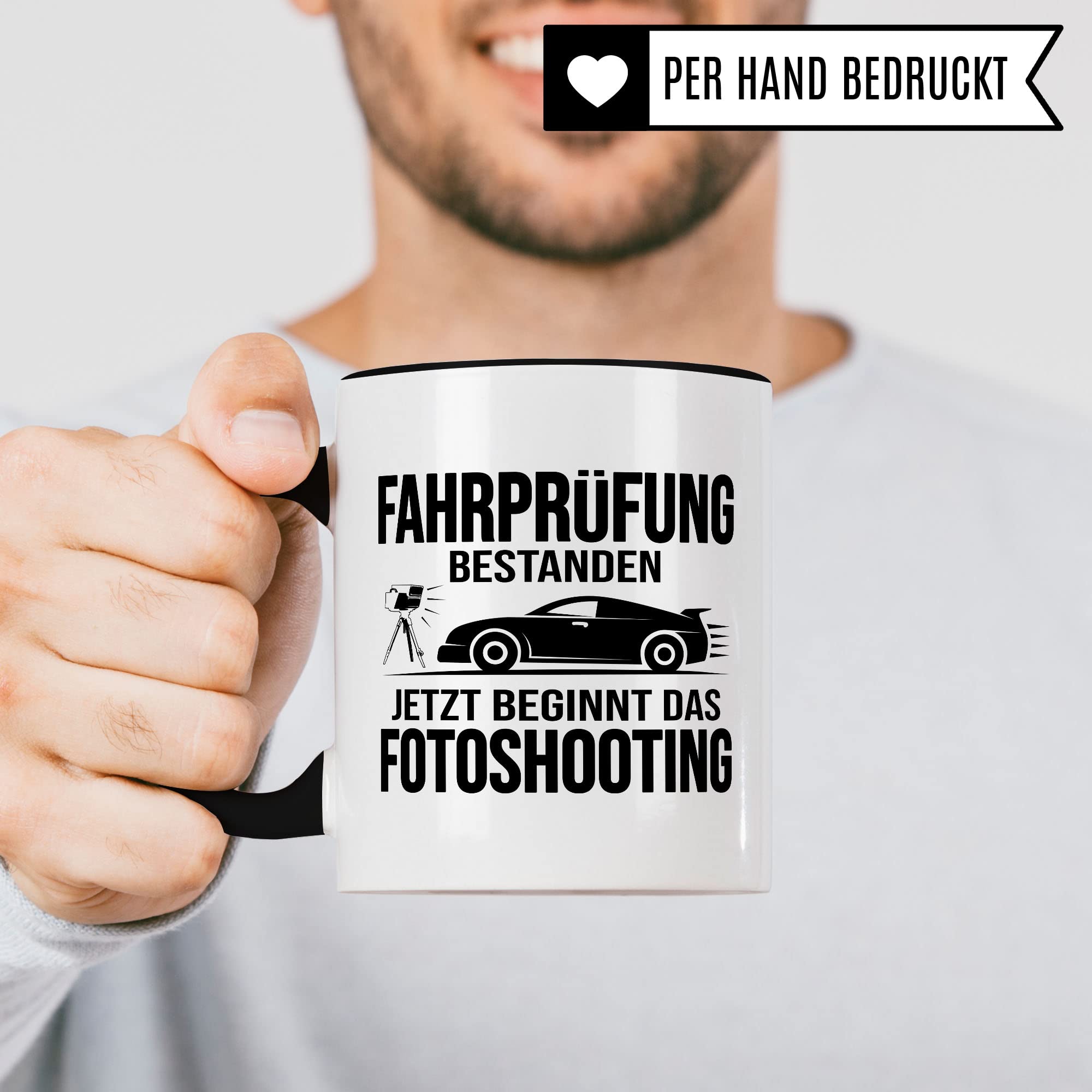 Tasse Führerschein bestanden Geschenk Glückwunsch Führerscheinprüfung Geschenkidee Männer Jungen Deko Kaffeetasse Fahrprüfung lustig Kaffee-Becher