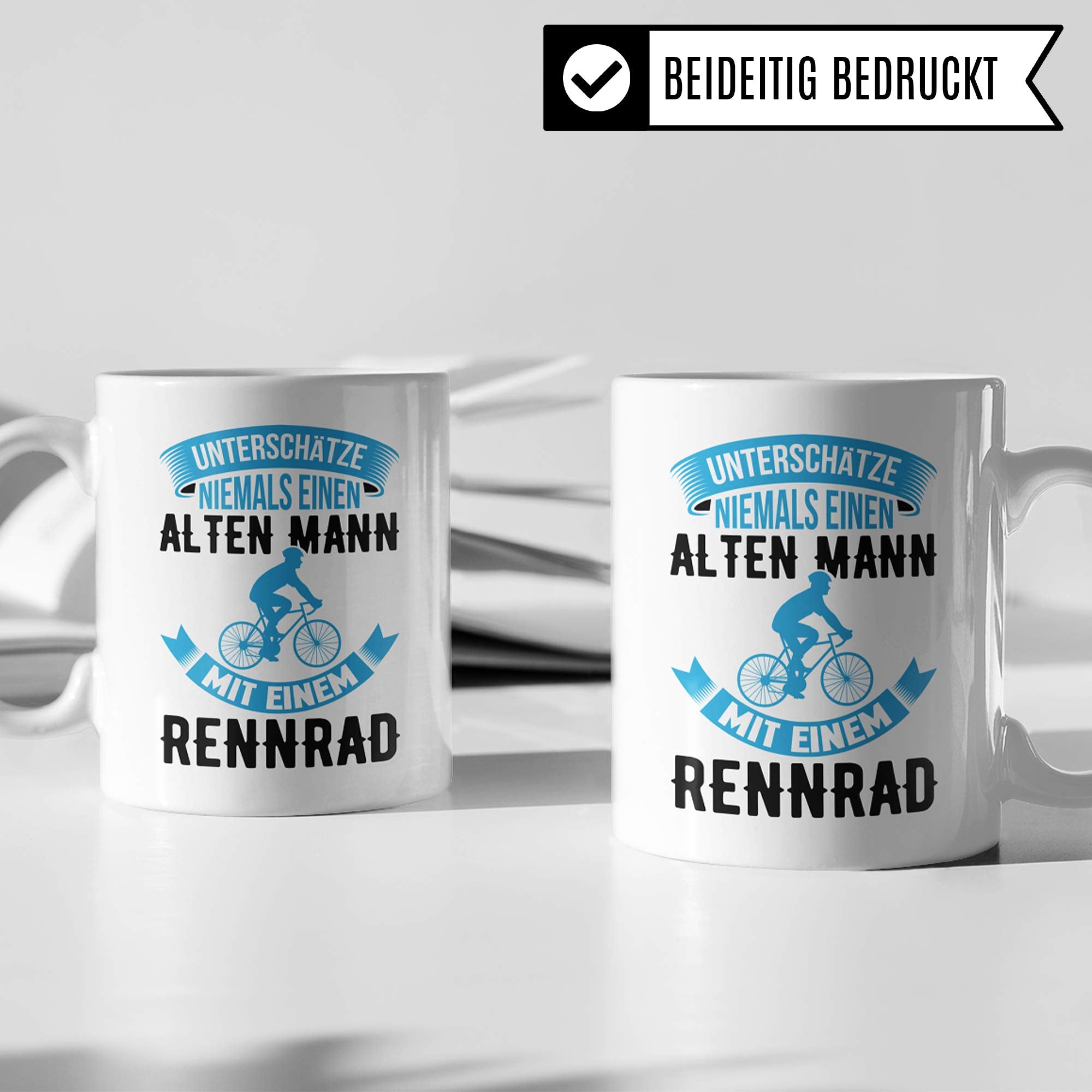 Pagma Druck Rennrad Tasse, Geschenk Rennradfahrer, Becher Fahrradmotiv Fahrrad, Rennrad Geschenkideen lustig Radfahren Radfahrer Rennradfahrer Kaffeetasse