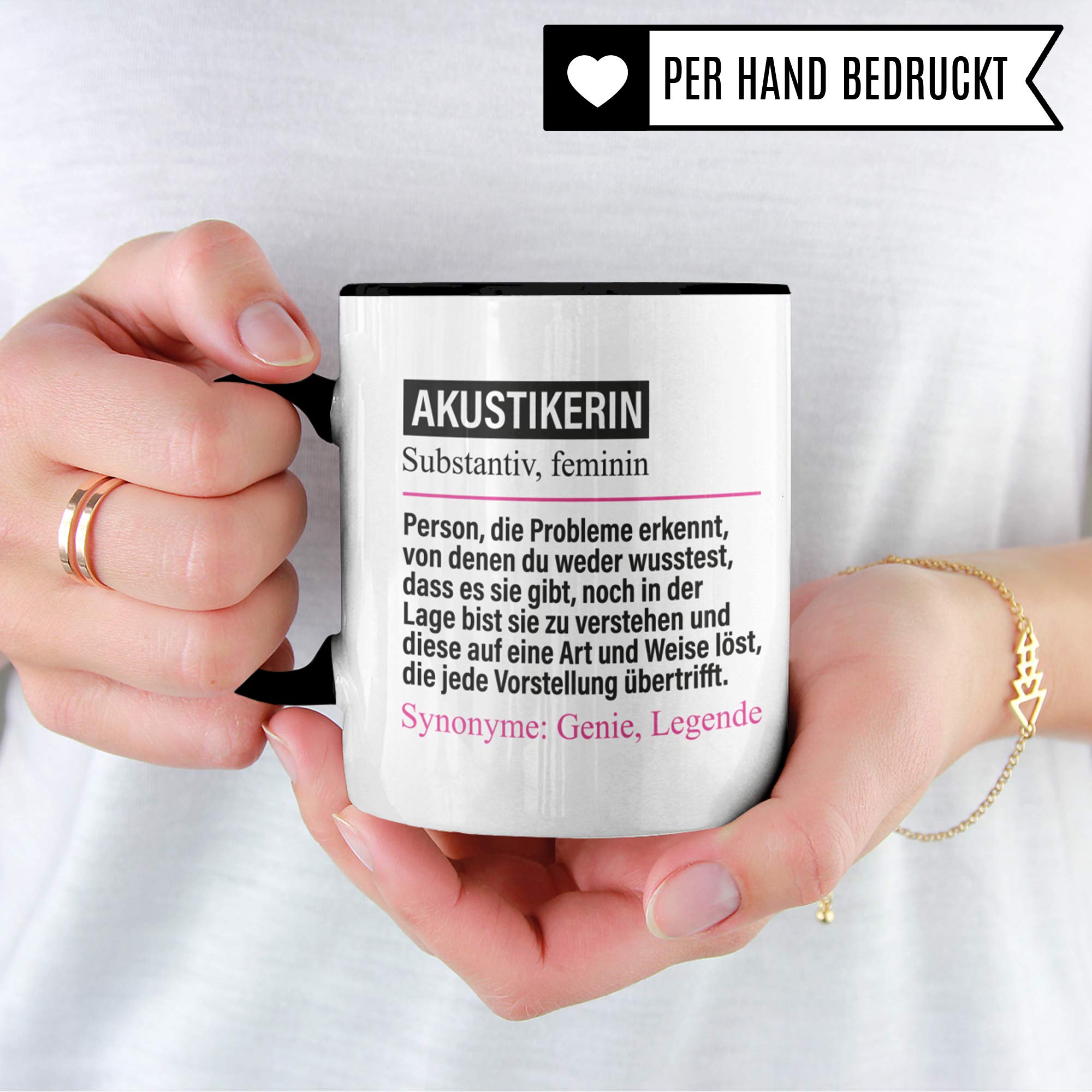 Pagma Druck Tasse Akustikerin lustig, Akustikerin Geschenk, Spruch Hörakustikerin Geschenkidee, Kaffeetasse Akustik Kaffeebecher Teetasse Hörgeräteakustikerin Becher