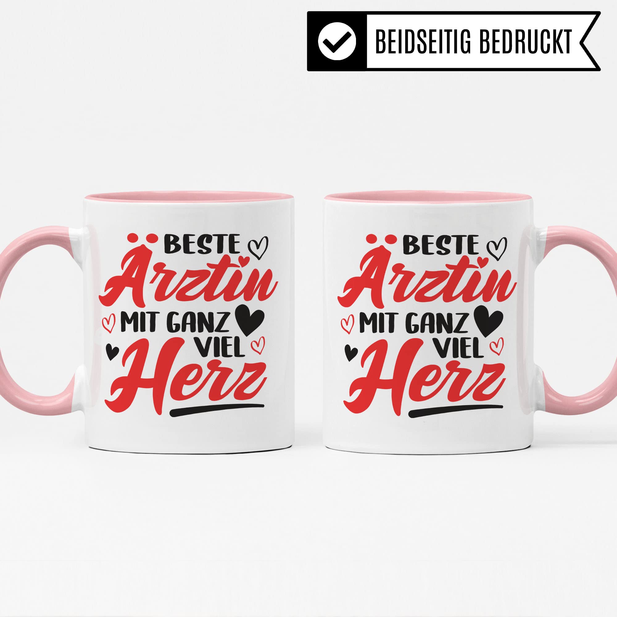 Ärztin Tasse, Beste Ärztin mit ganz viel Herz, Ärztin Geschenk Dankeschön Promotion Tasse schöner Spruch schönes Motiv Kaffeetasse Arzt Beruf, Geschenk für die besten Ärztin
